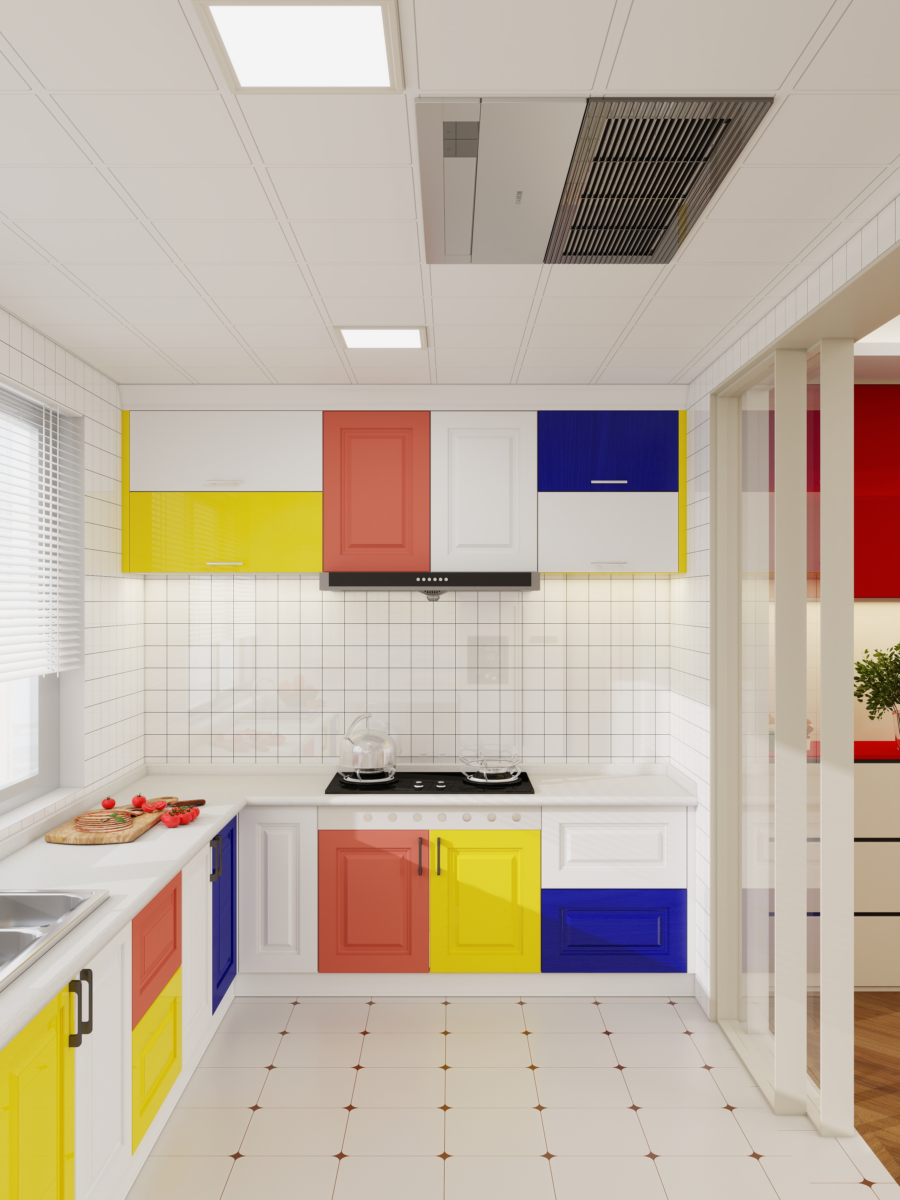 大金空调官方-孟菲斯主义的狂想：一个色彩、光影与自由呼吸的家装修效果图