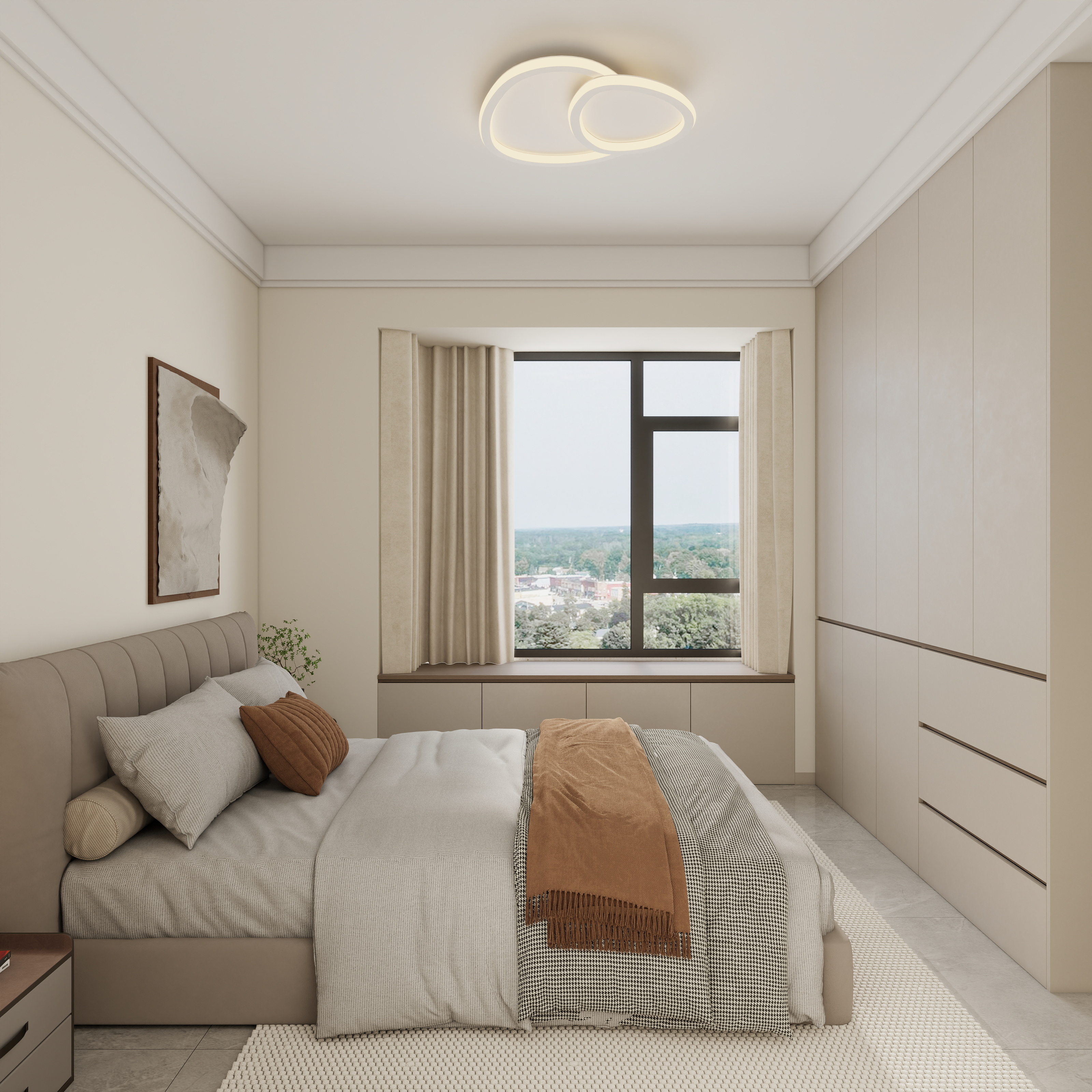 李青越-64平方现代简约两居室装修效果图