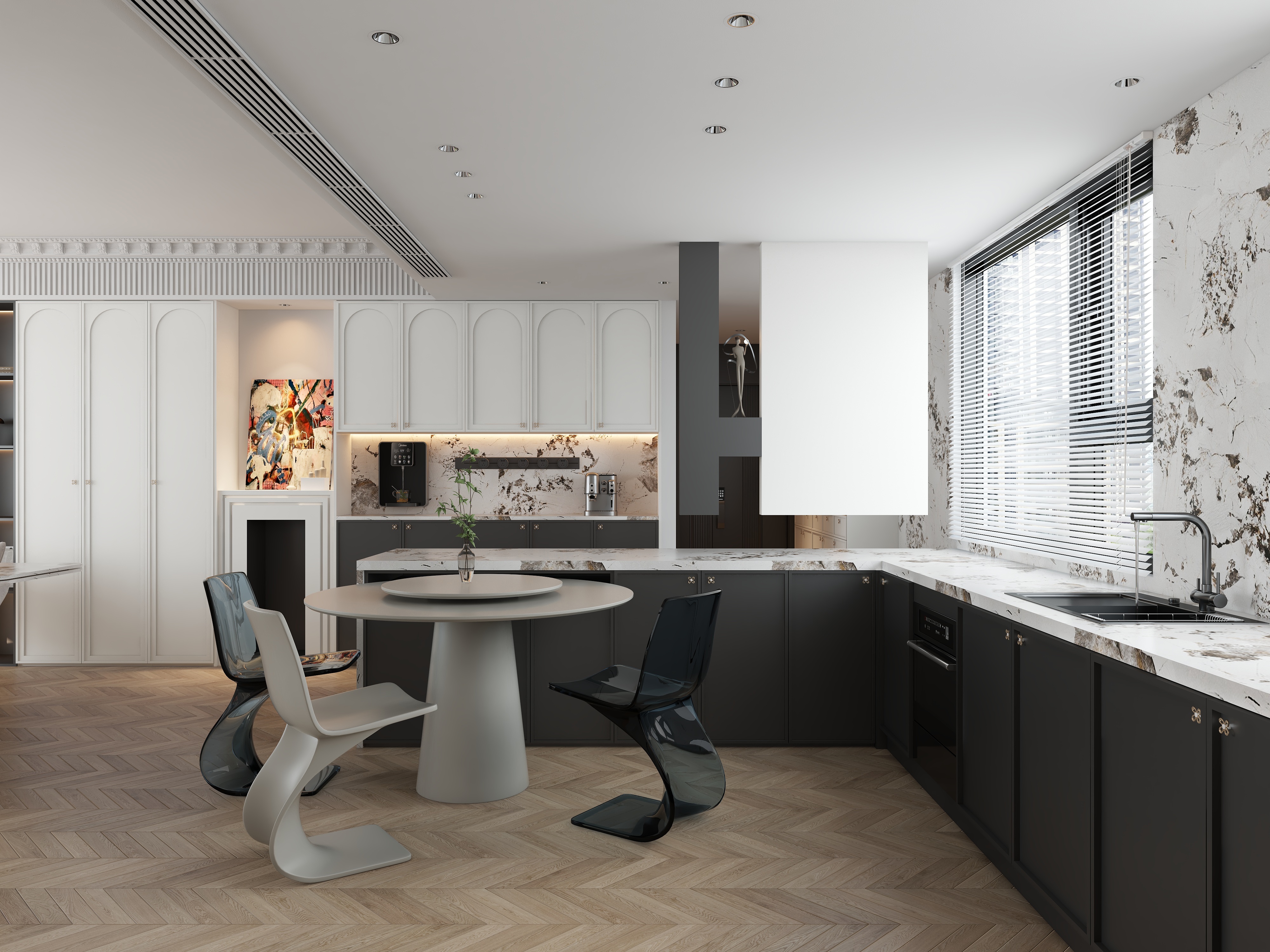 汐墨--XMDesign-黑白法式装修效果图