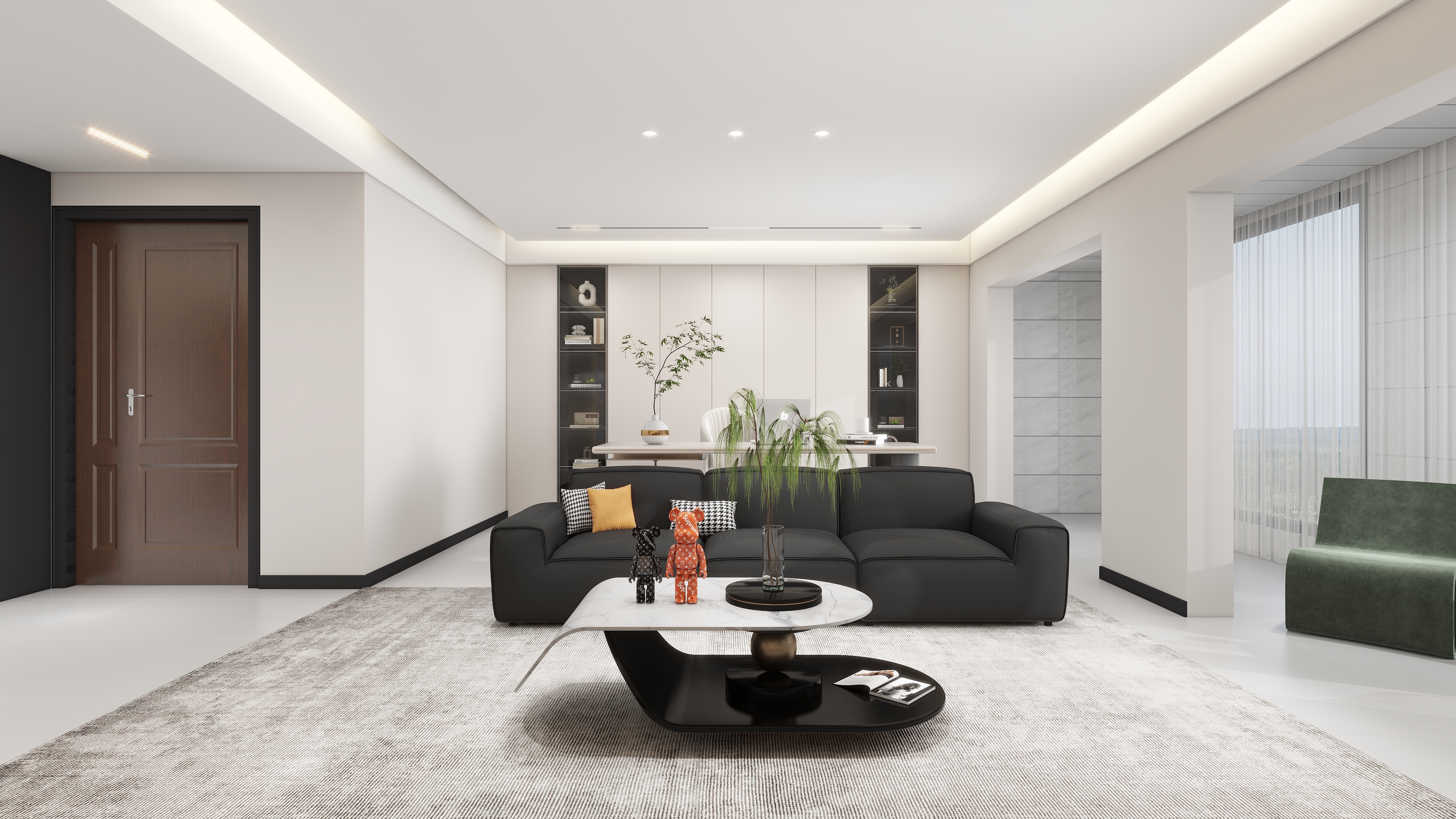 星空设计500一套-现代简约151㎡3室装修效果图