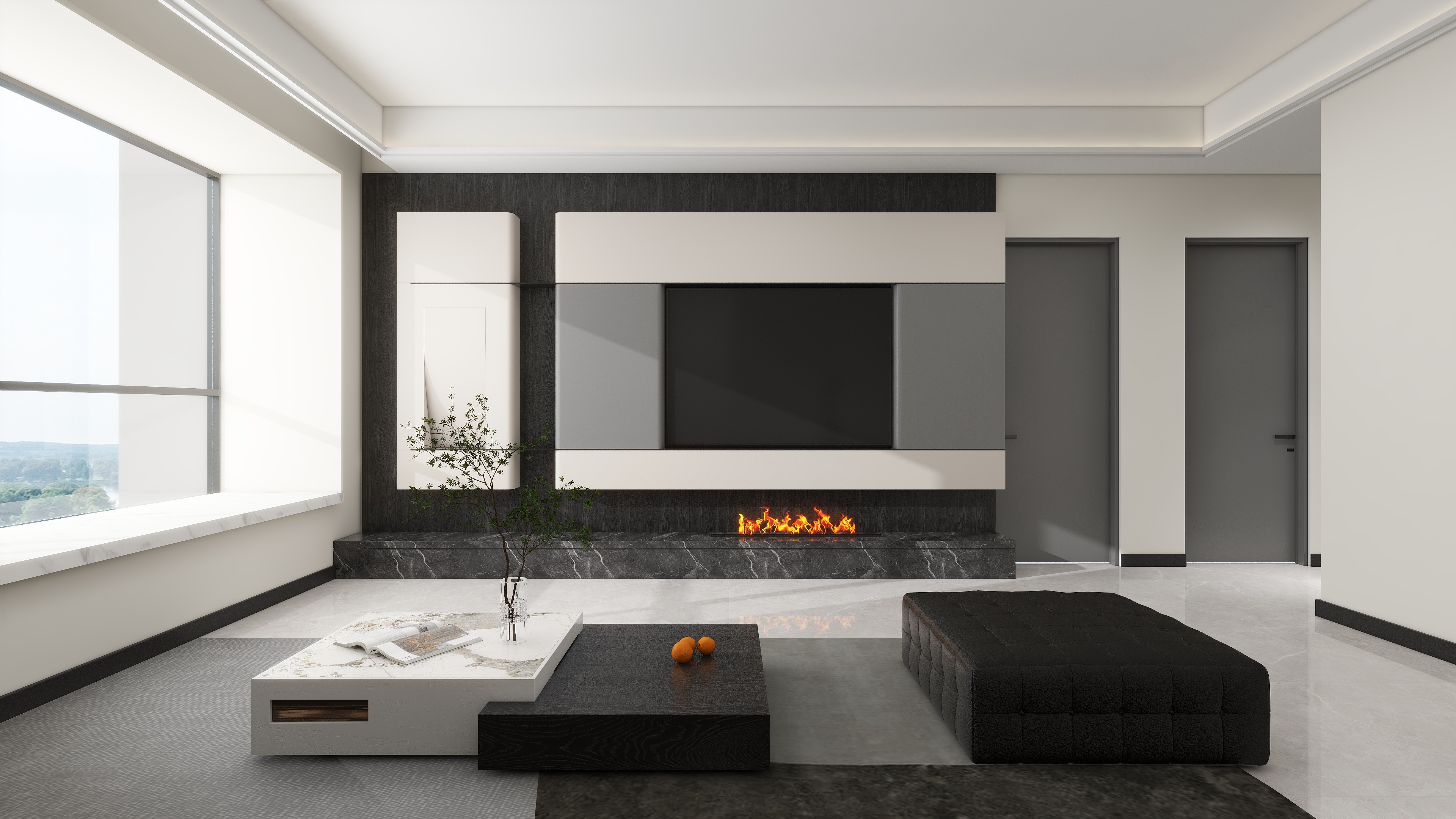 星空设计500一套-现代简约112㎡3室装修效果图