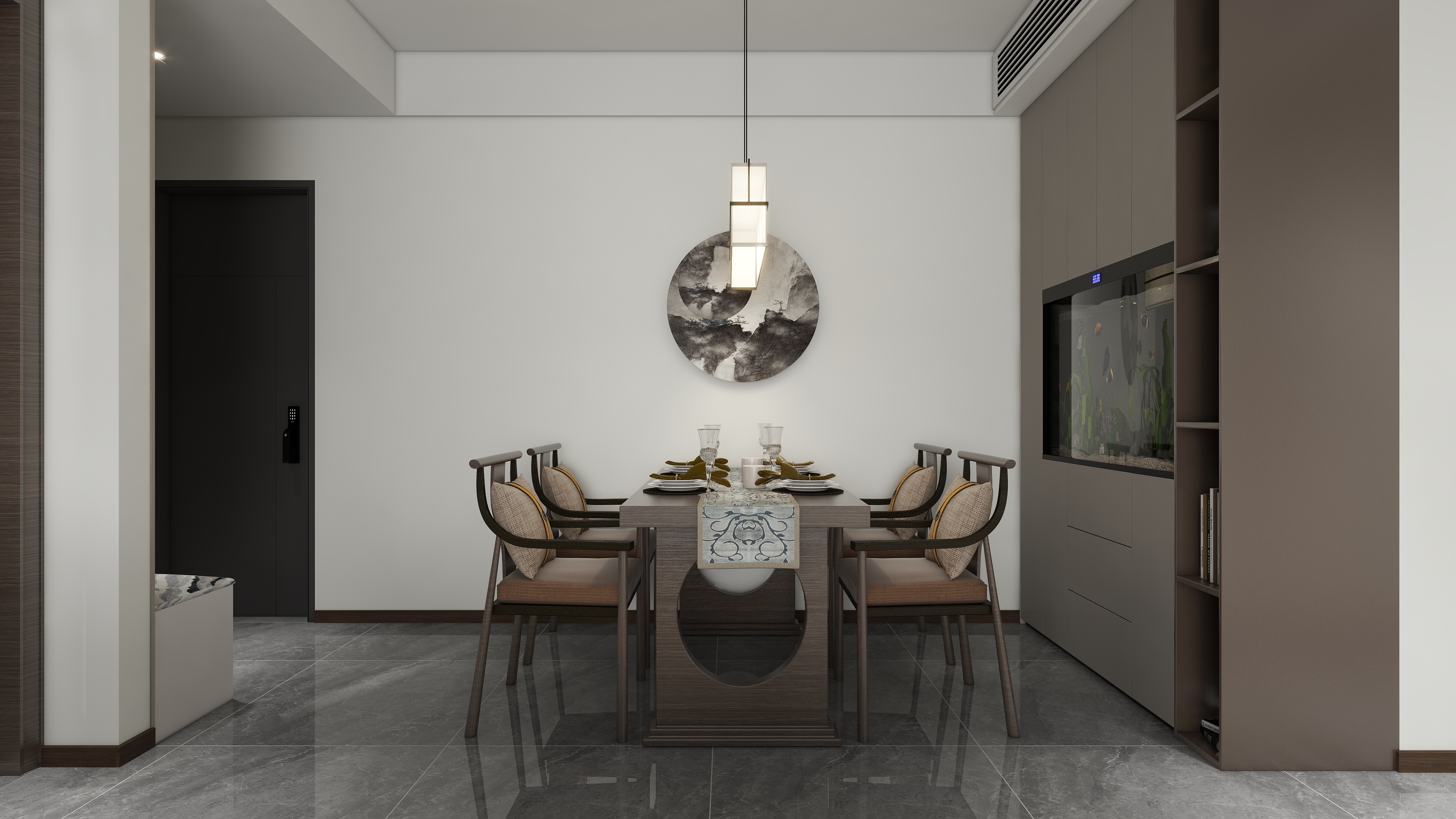 星空设计500一套-新中式106㎡3室装修效果图