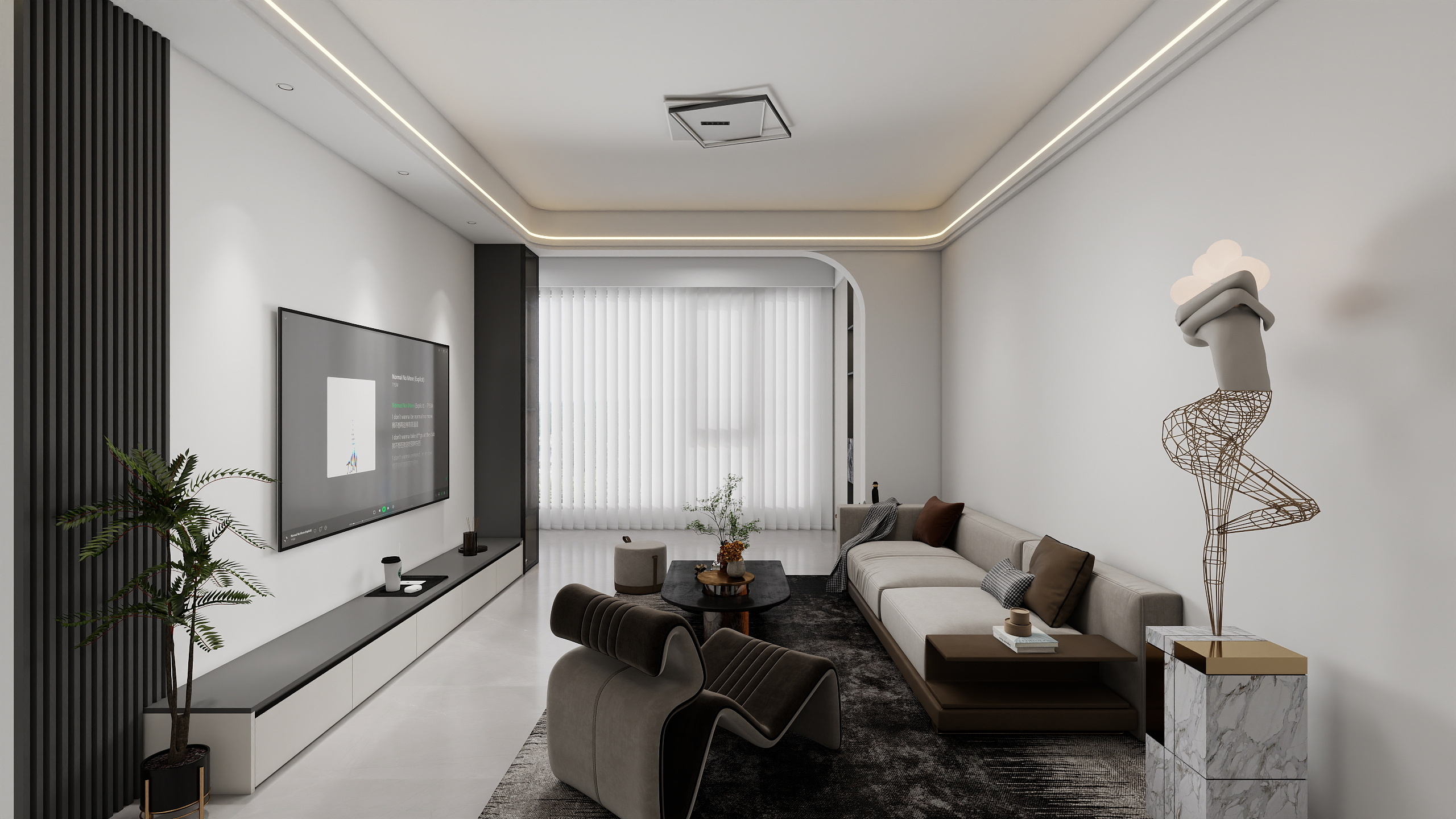 六安装饰设计-黄-桂语公馆2#303-装修设计方案