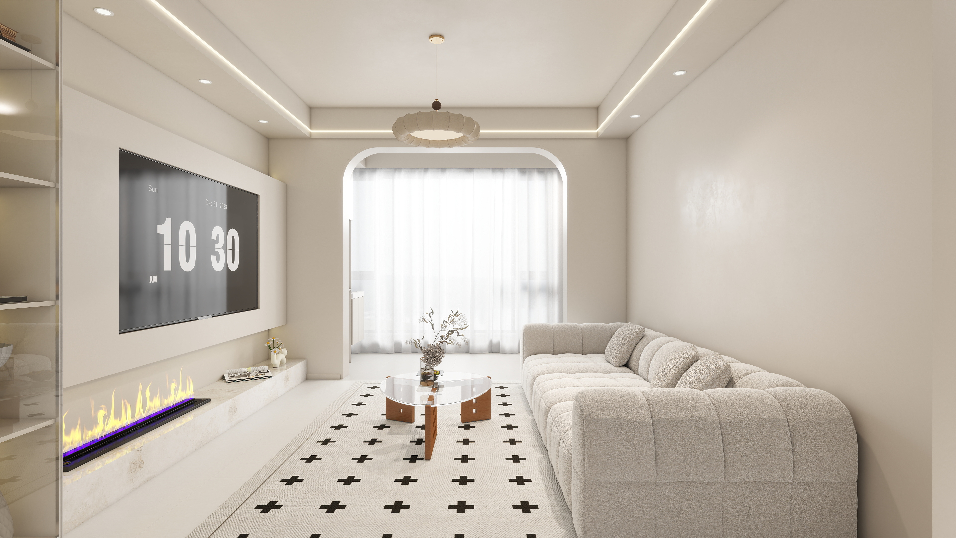 星空设计500一套-小区房现代简约97㎡3室装修效果图