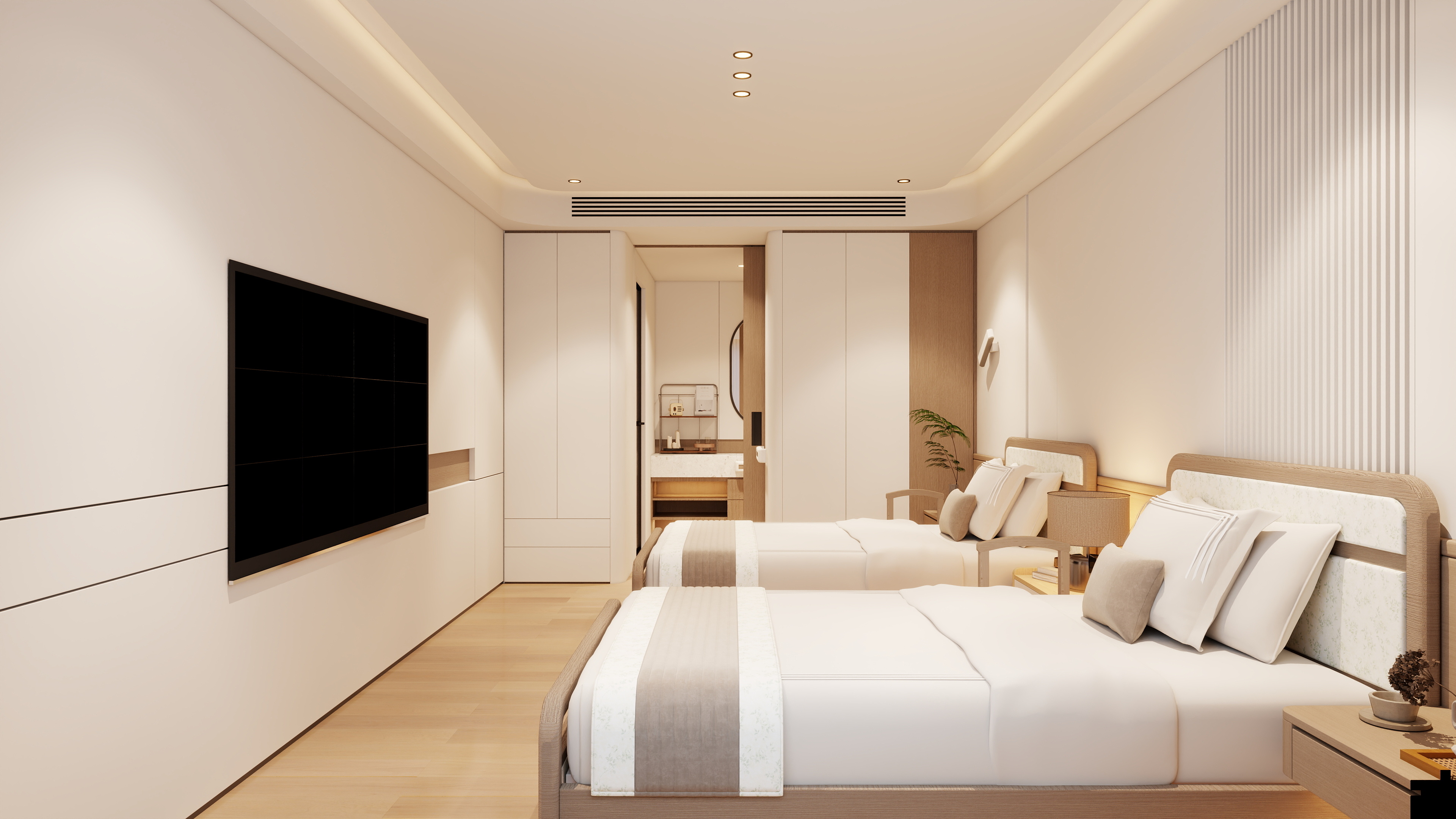 大金空调官方-栖木暖居—150㎡三房两厅原木风装修效果图