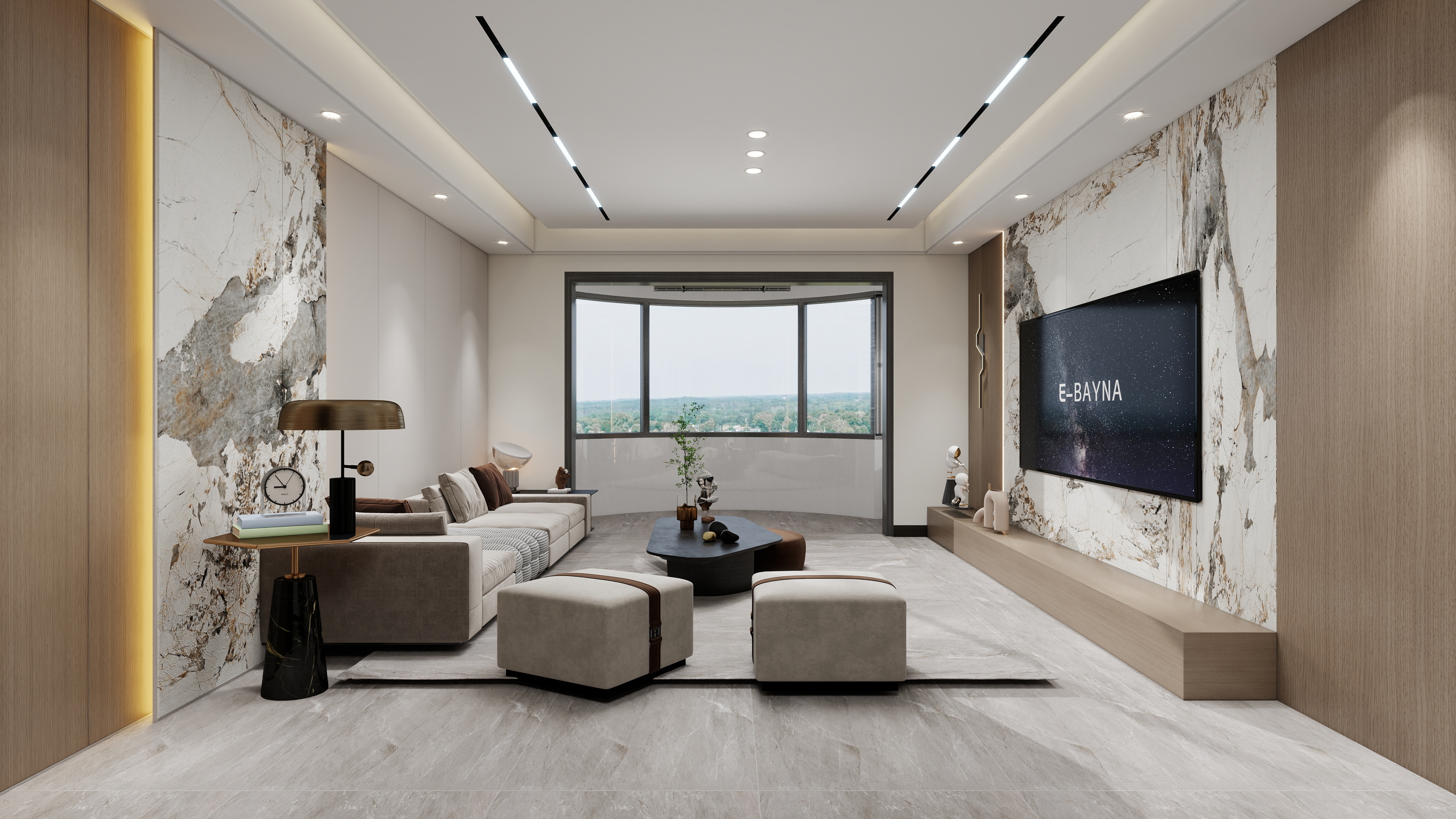 星空设计500一套-现代简约152㎡5室装修效果图