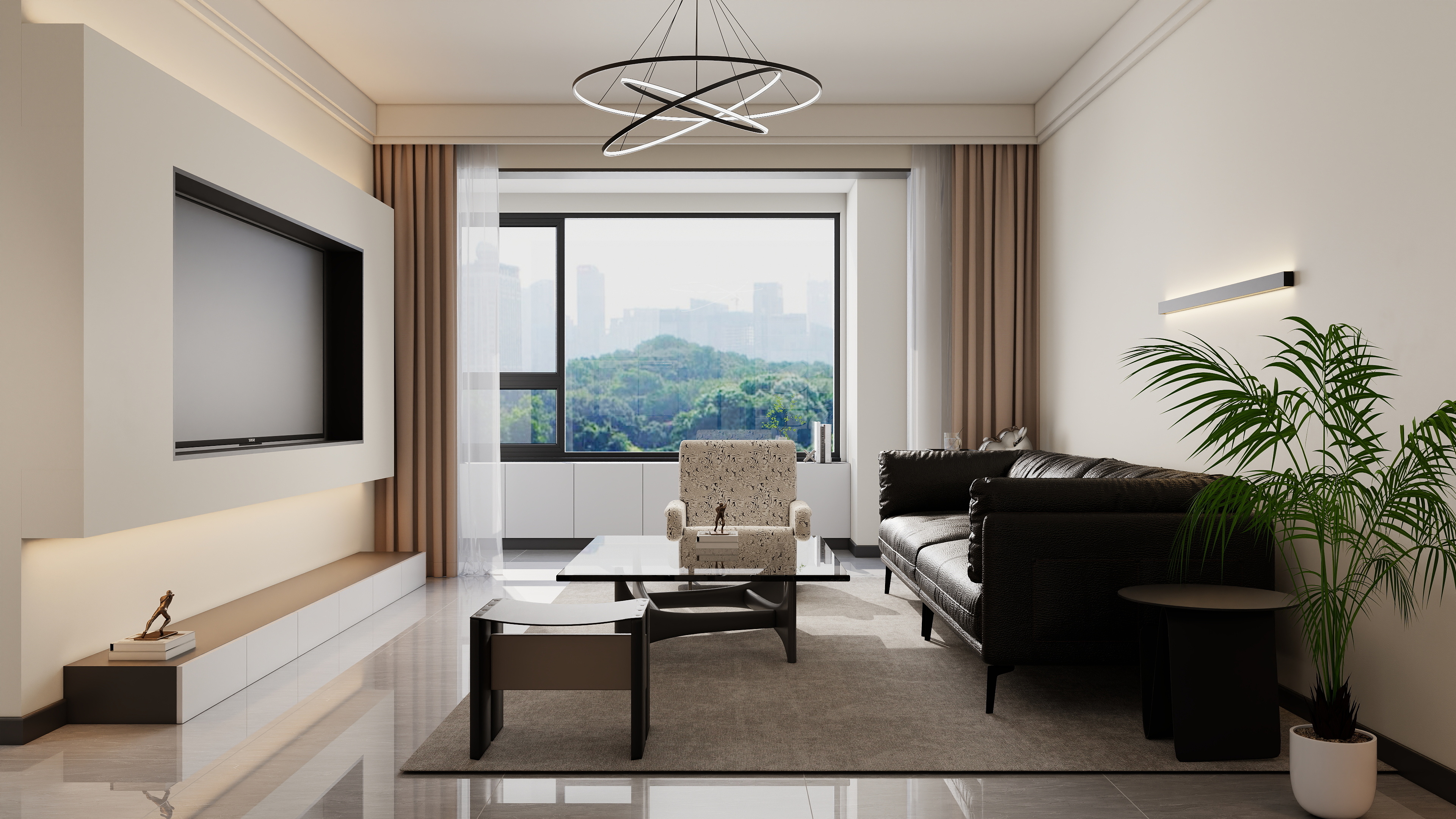 庄育霖-天安花园120平现代3室装修效果图