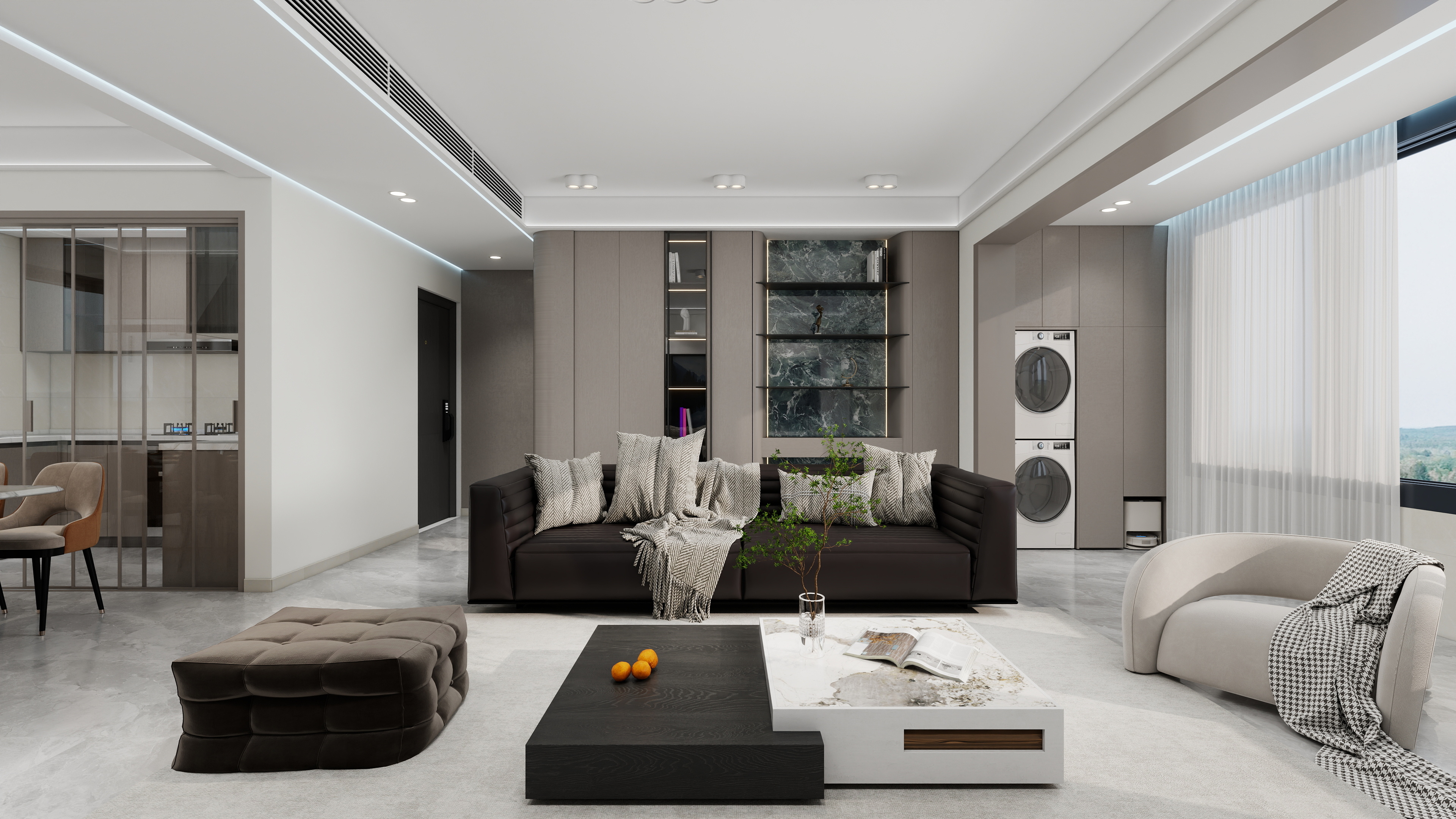 星空设计500-现代简约116㎡3室装修效果图