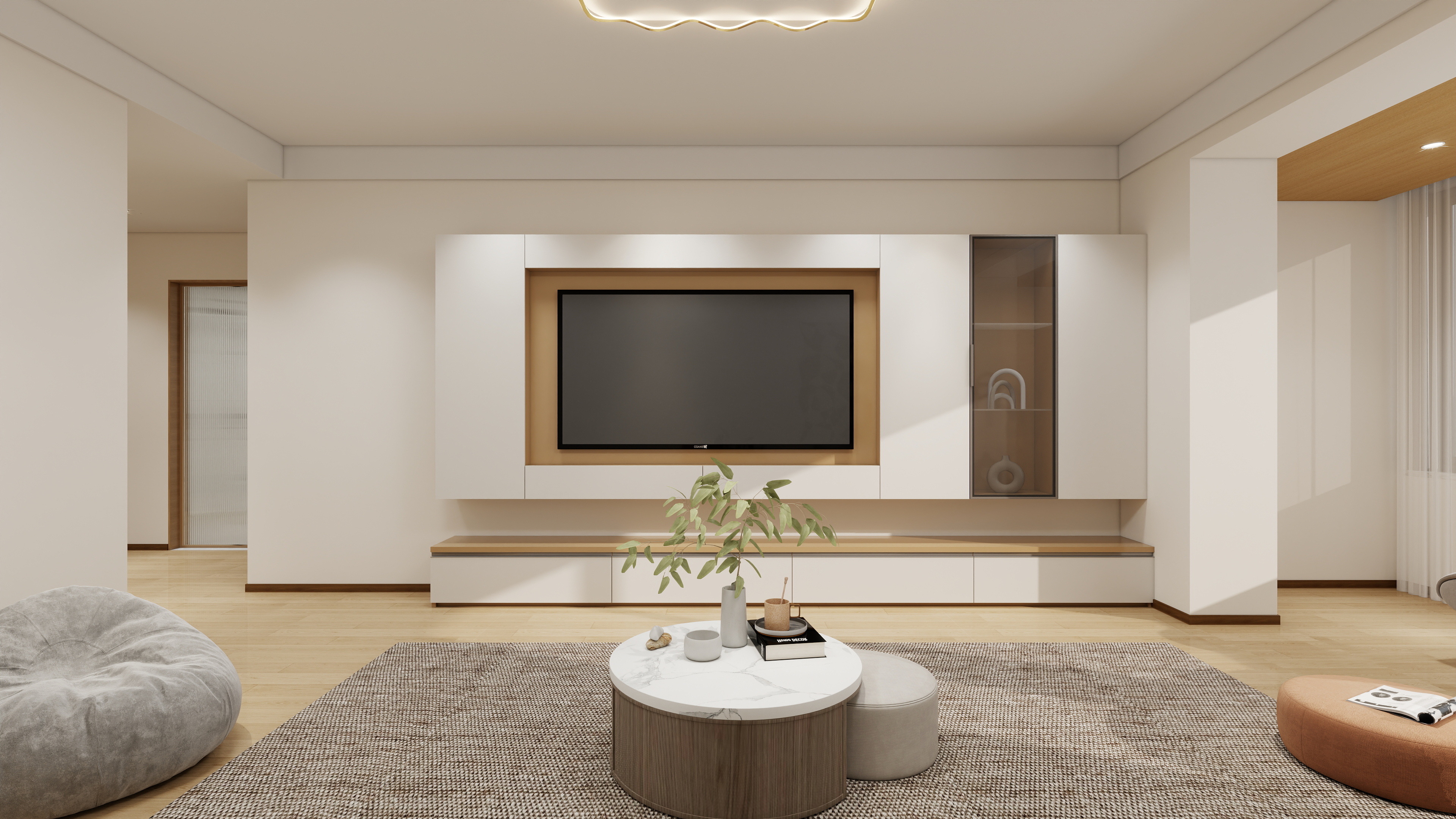 星空设计500一套-现代简约109㎡2室装修效果图