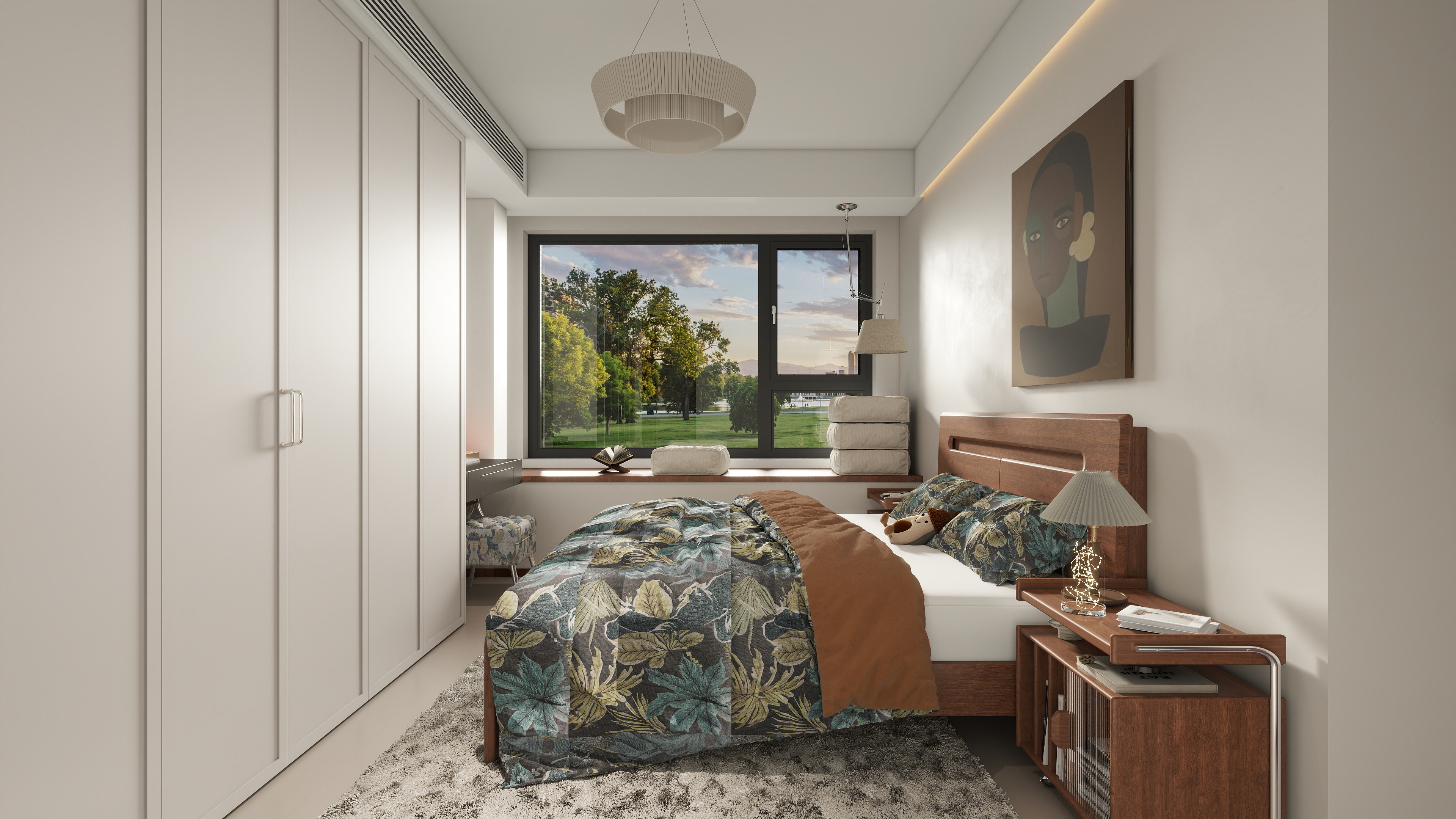 星空设计500一套-现代简约91㎡3室装修效果图