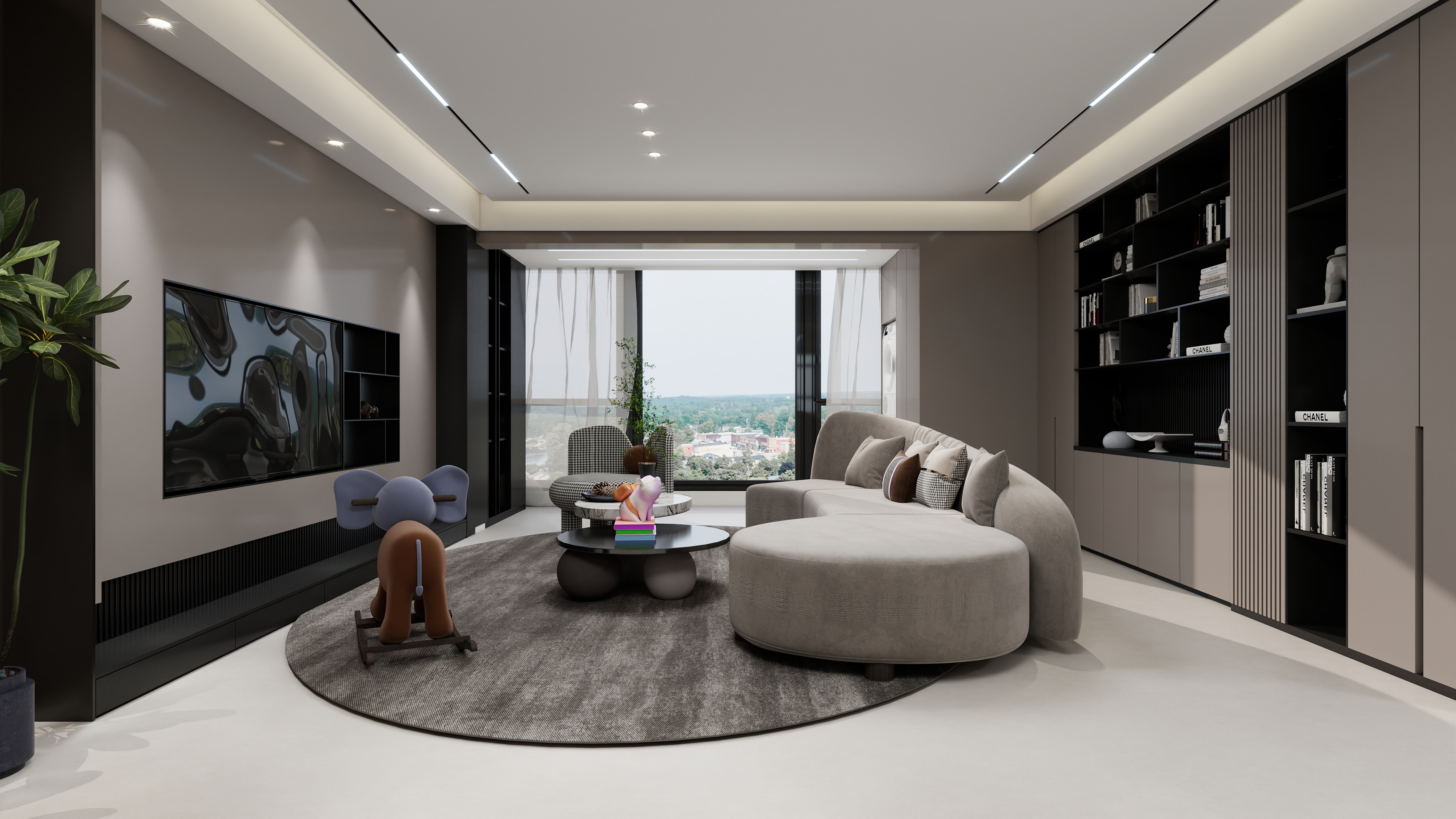 星空设计500-现代简约119㎡3室装修效果图