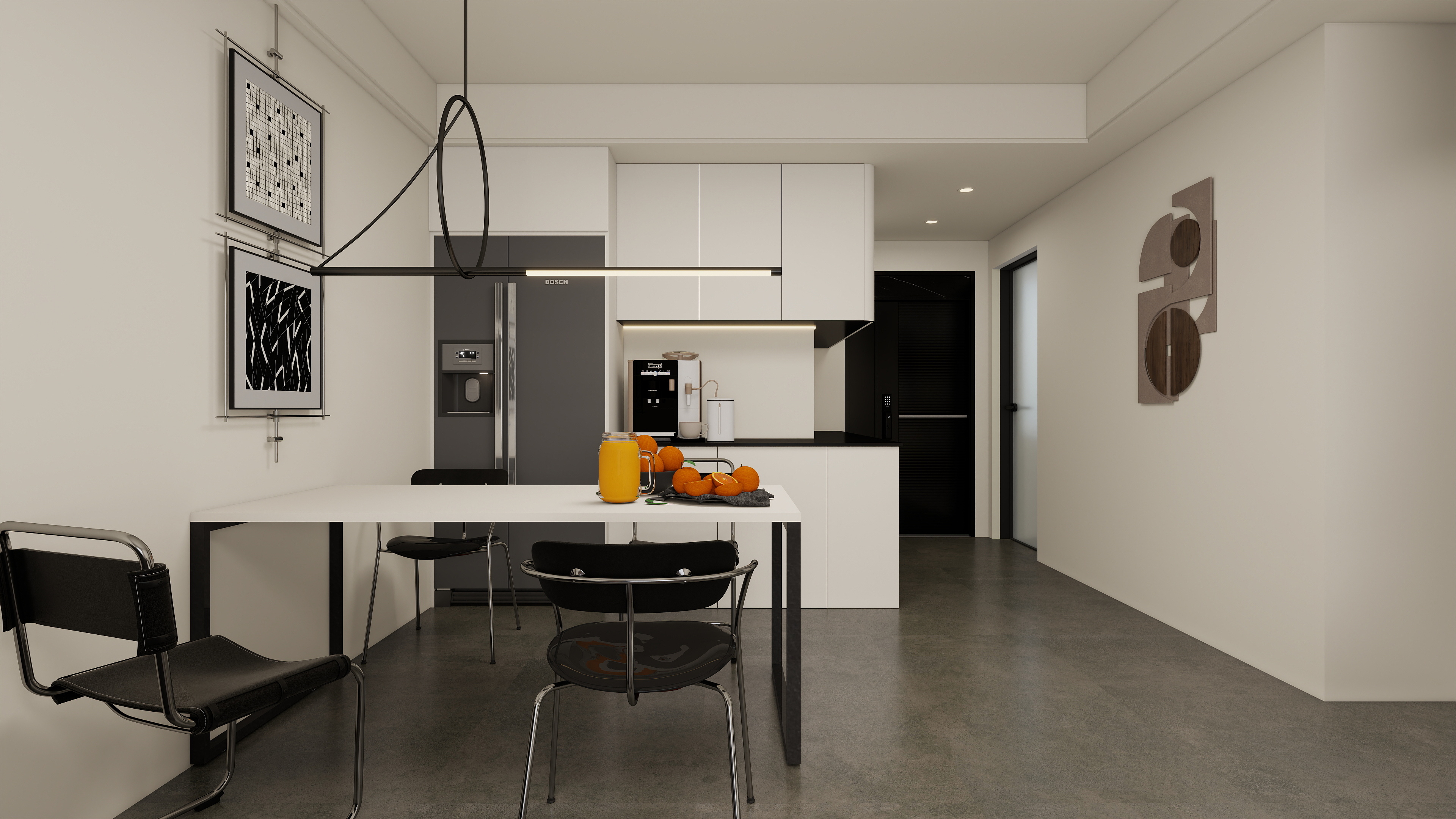 星空设计500一套-现代简约84㎡2室装修效果图