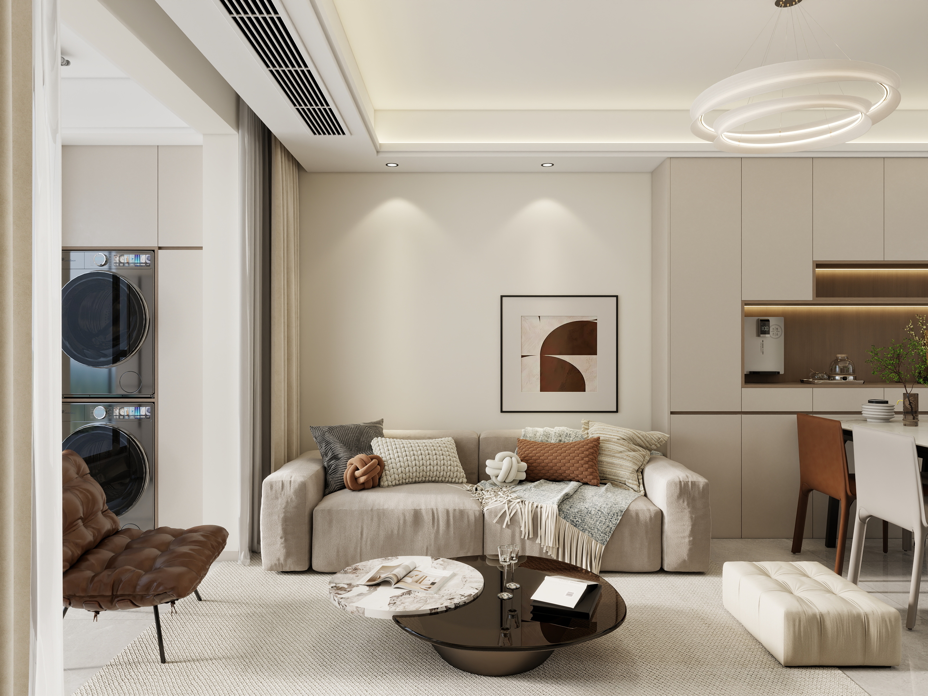 李青越-64平方现代简约两居室装修效果图