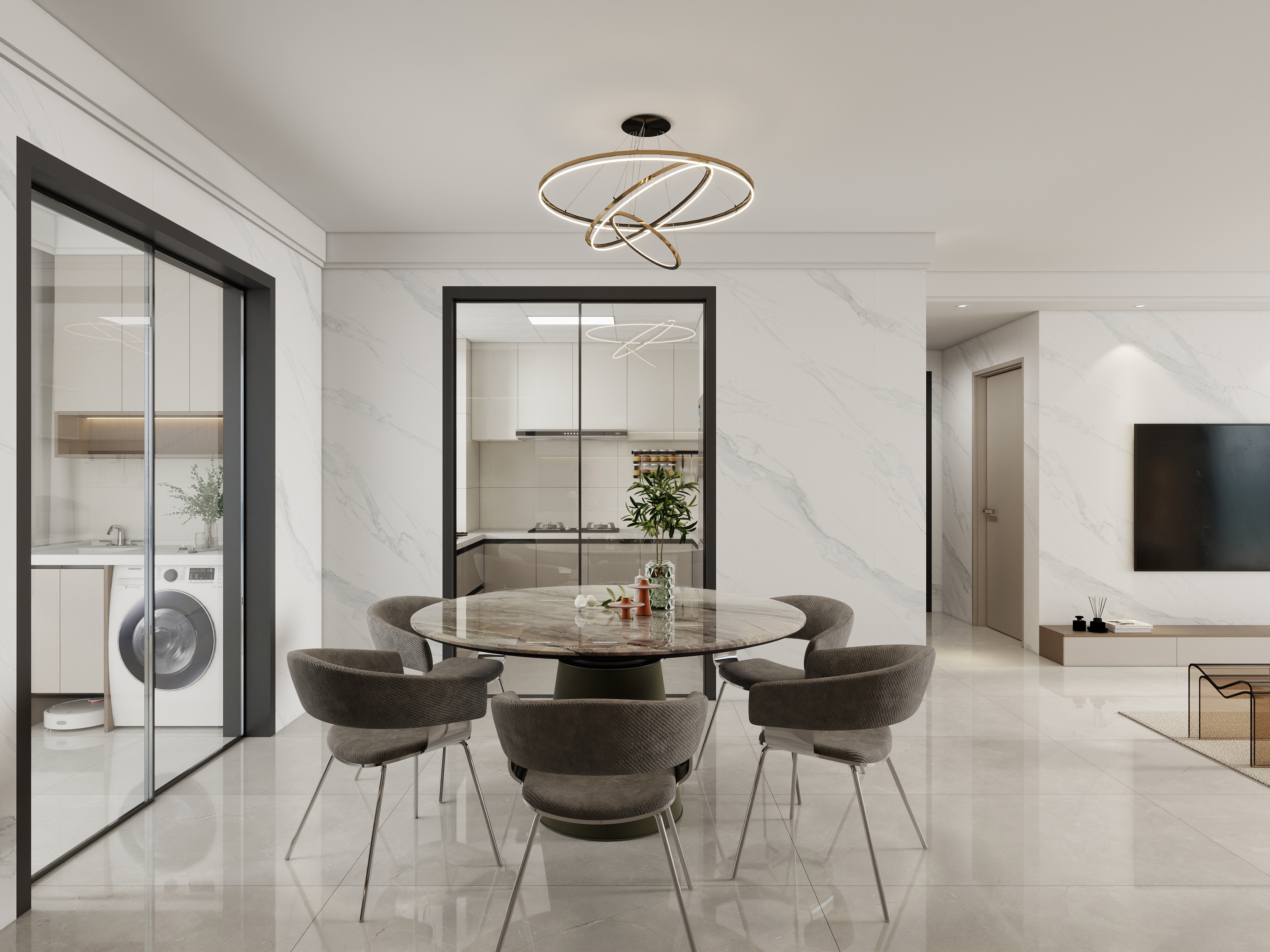 李青越-171平方现代简约五居室装修效果图