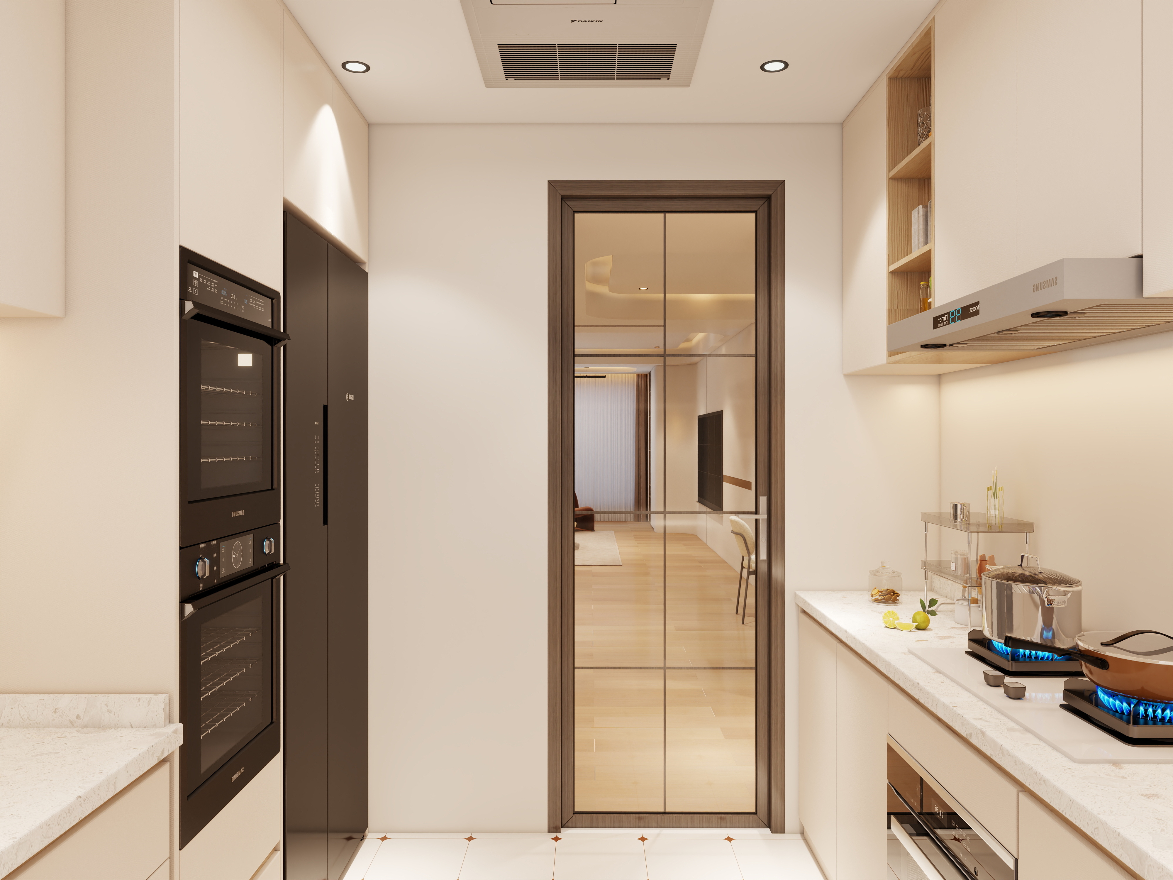 大金空调官方-栖木暖居—150㎡三房两厅原木风装修效果图