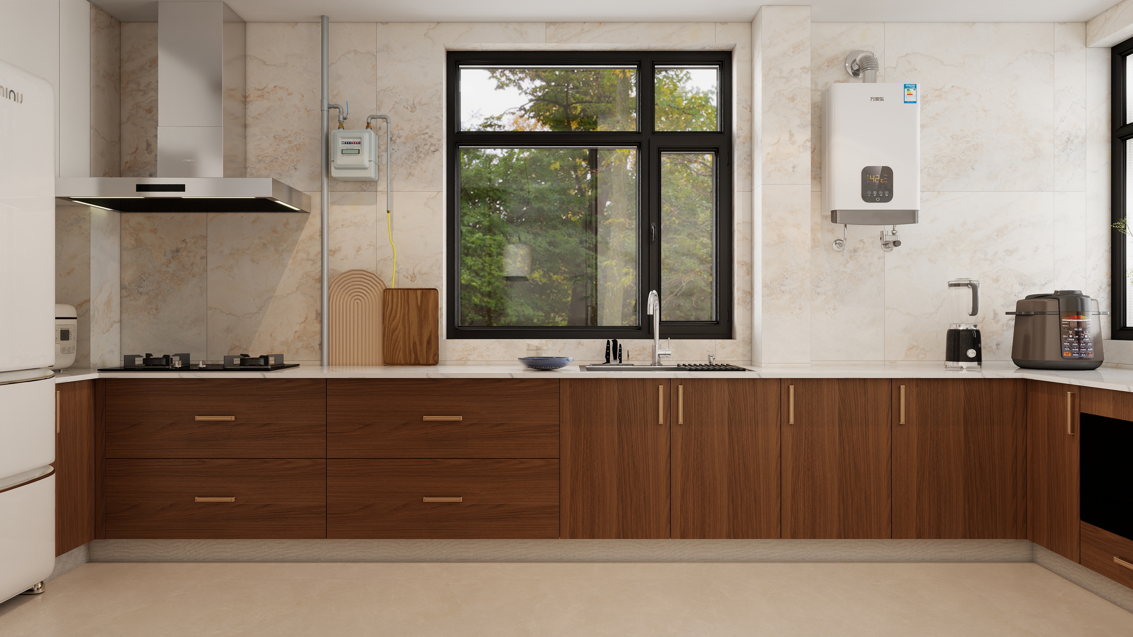 觅境设计工作室-125平米三室现代中式装修效果图