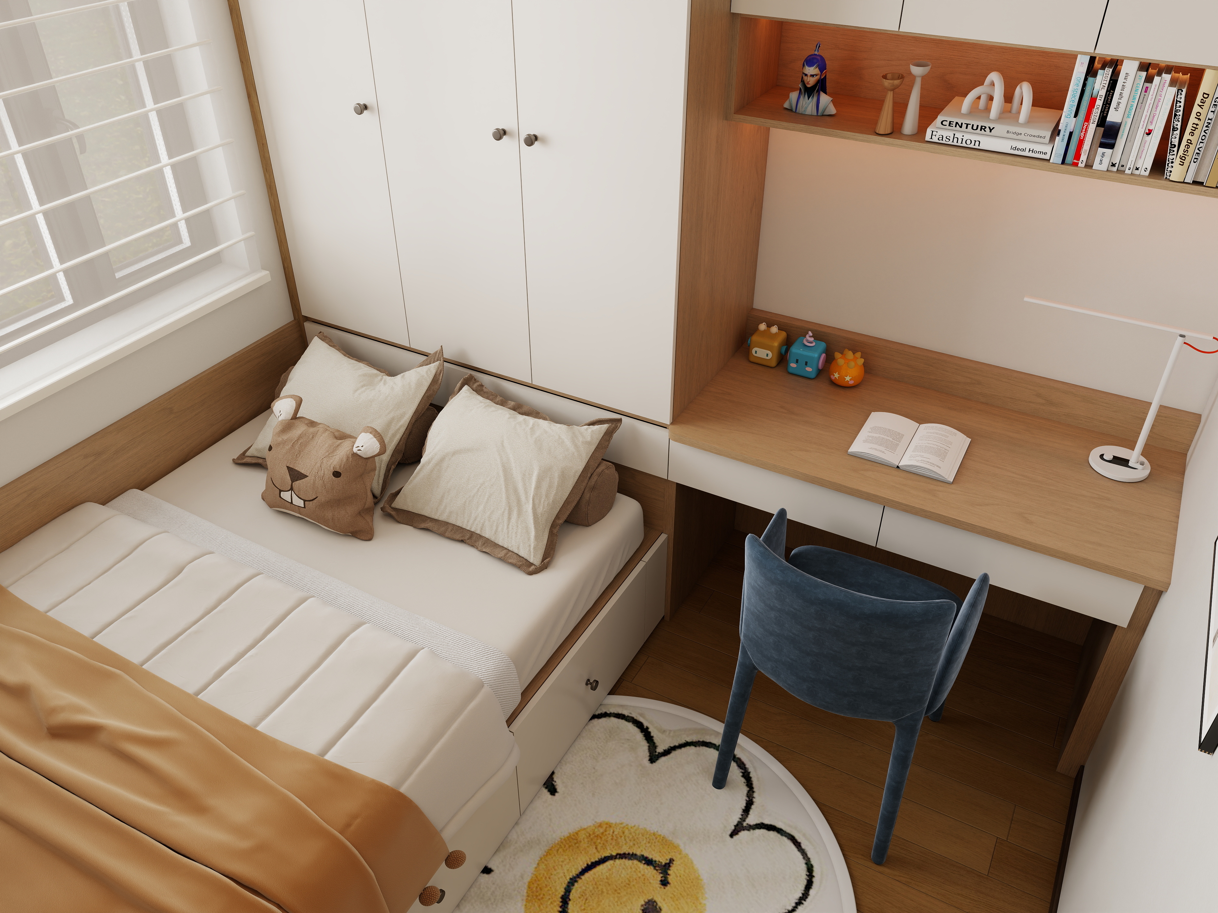 觅境设计工作室-125平米三室现代中式装修效果图