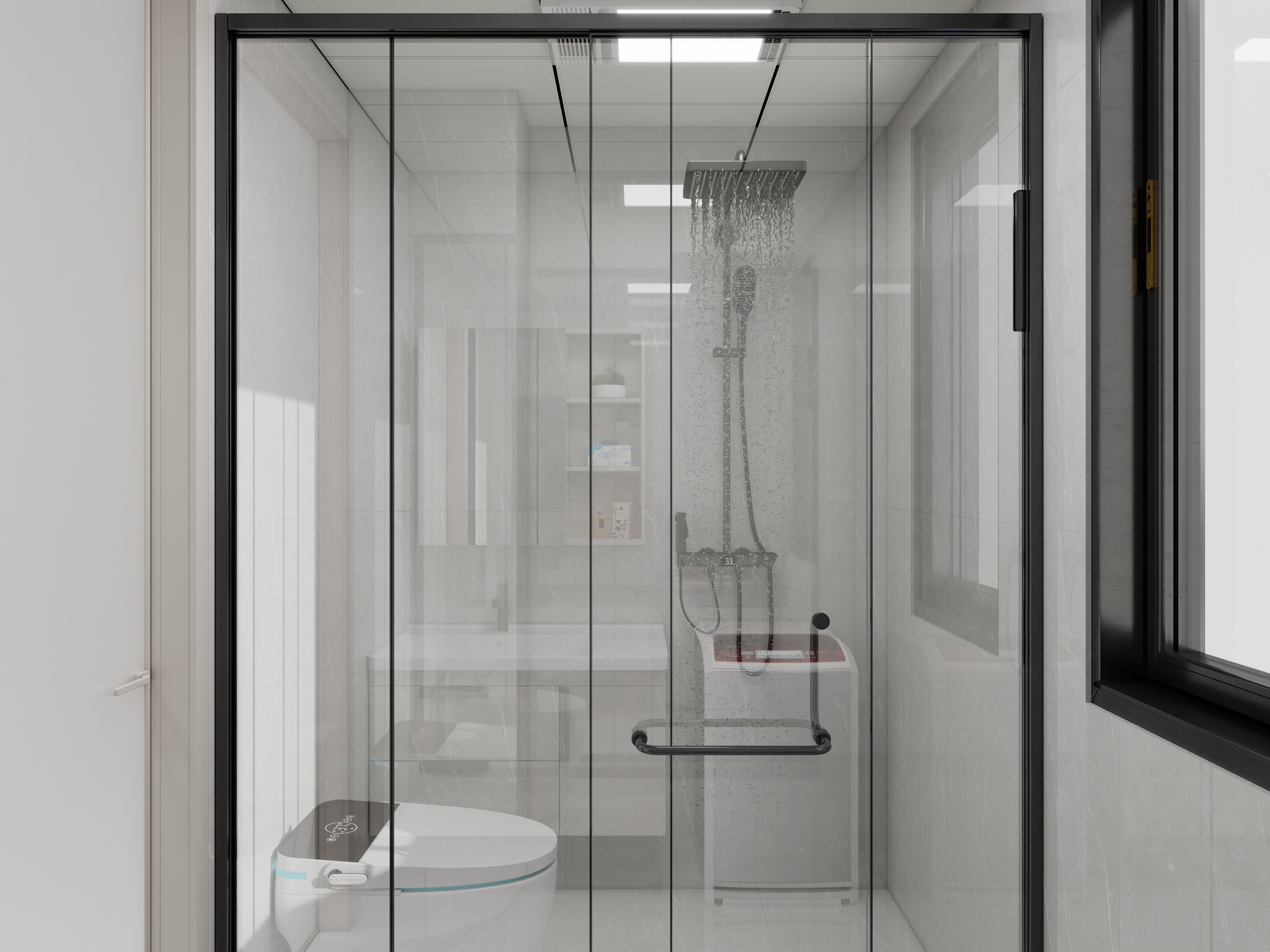 天水全案设计师白老师-和光尘樾95m² 4号楼3楼 - 1402一层卫生间装修效果图第2张