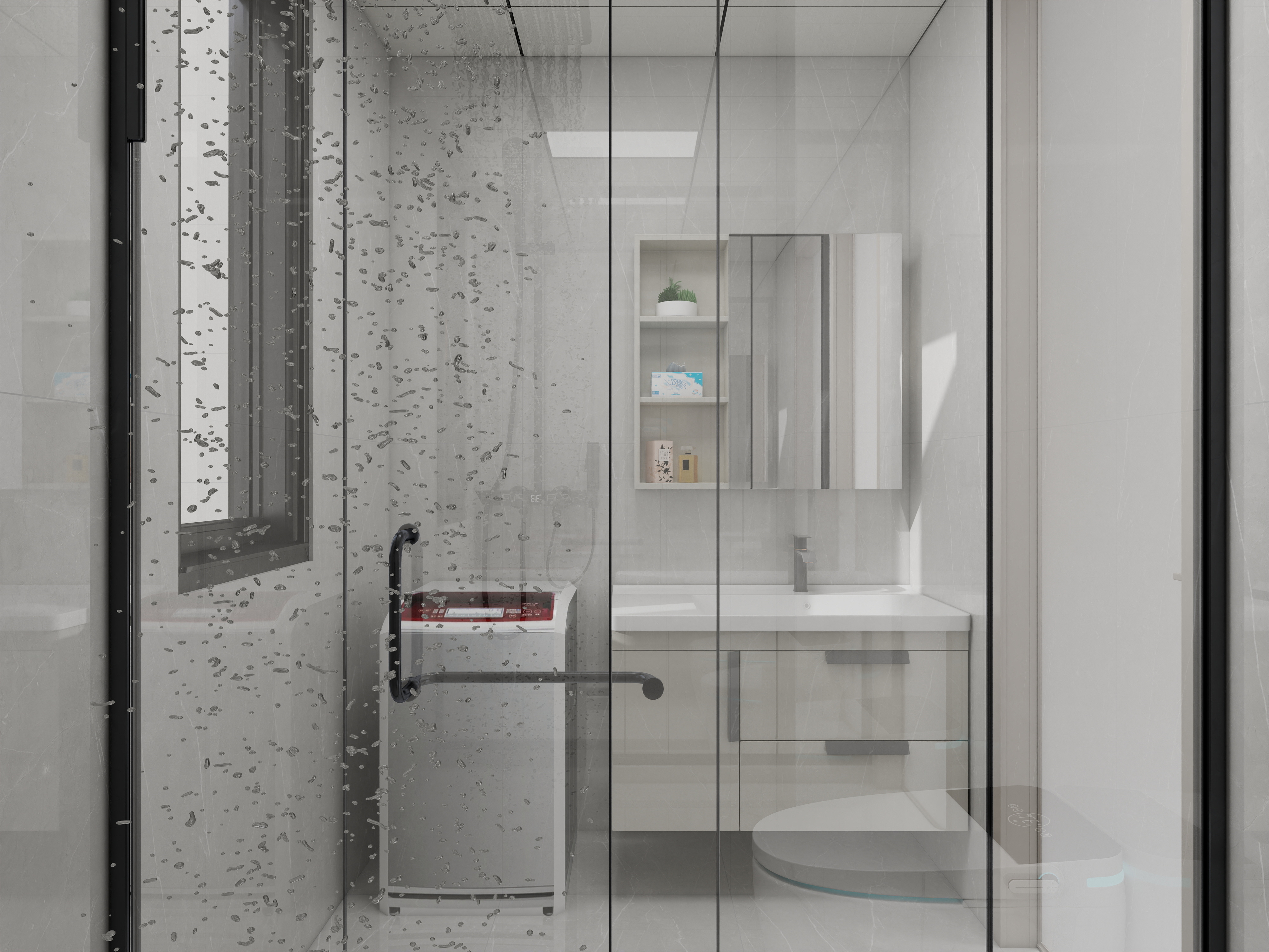 天水全案设计师白老师-和光尘樾95m² 4号楼3楼 - 1402一层卫生间装修效果图第1张