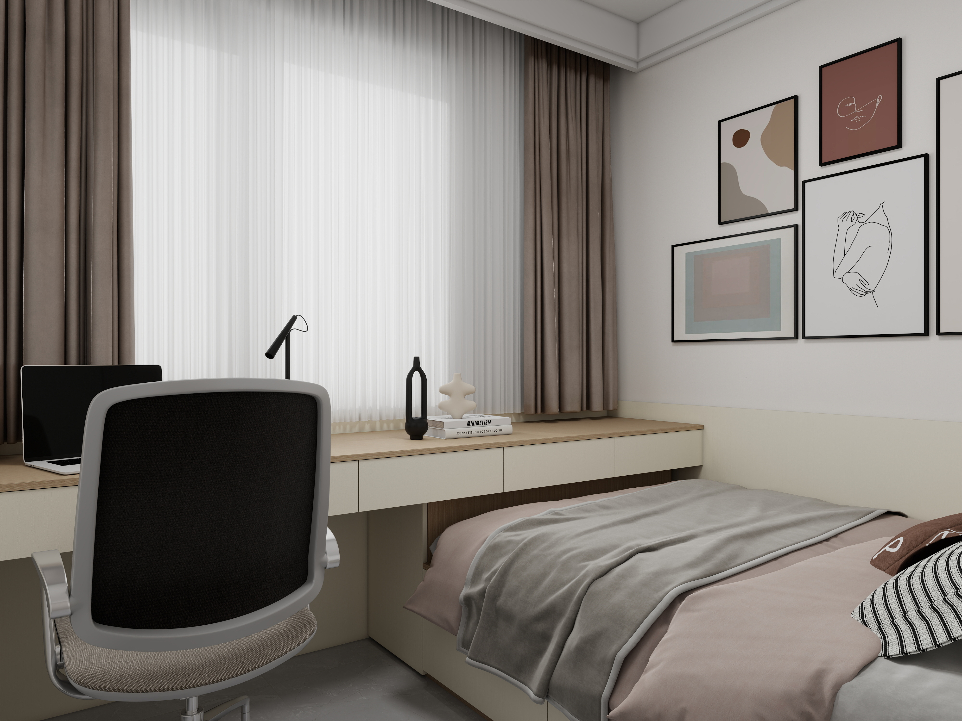 天水全案设计师白老师-和光尘樾95m² 4号楼3楼 - 1402一层儿童房装修效果图第3张