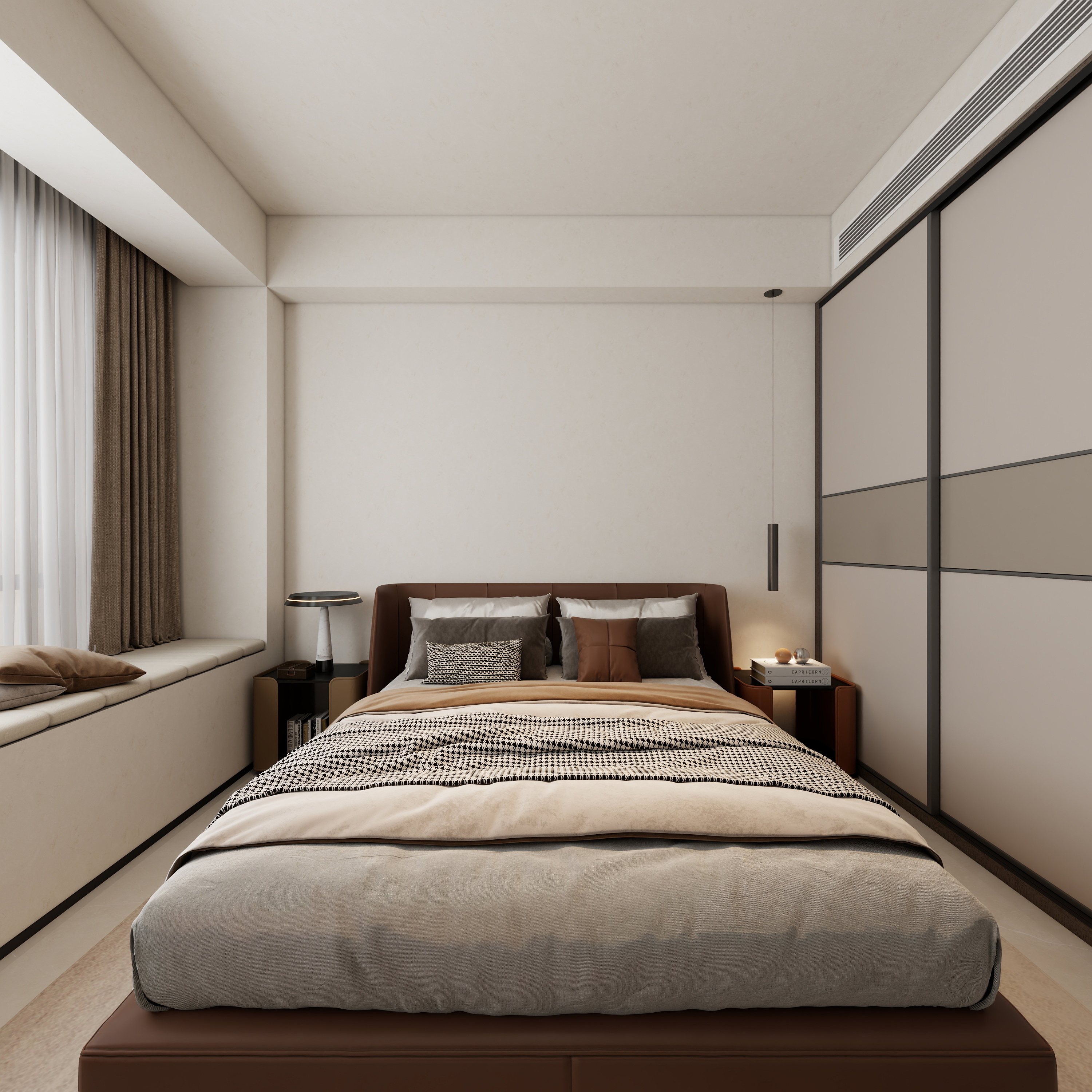 孙有权-『2025-11』136平丨现代简约四居室一层主卧装修效果图第3张