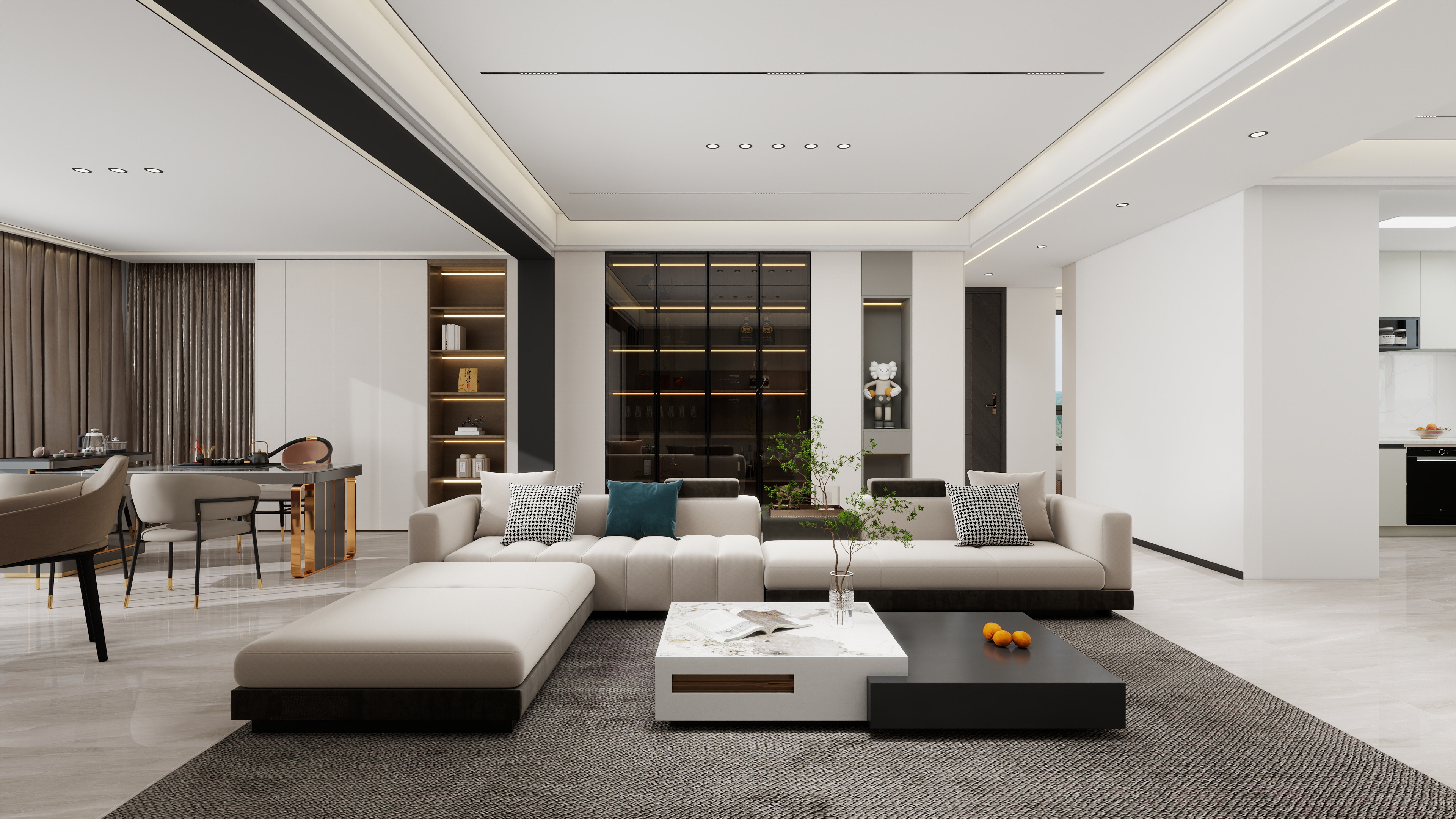 星空设计工作室design-现代简约206㎡6室装修效果图