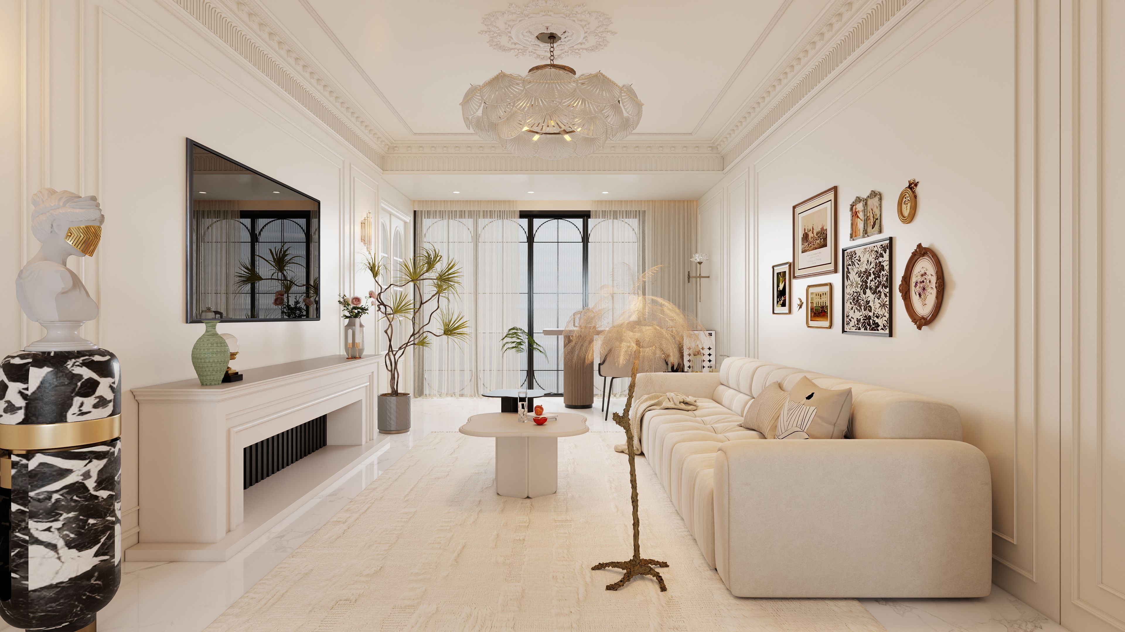 星空设计工作室design-法式奶油风109㎡装修效果图