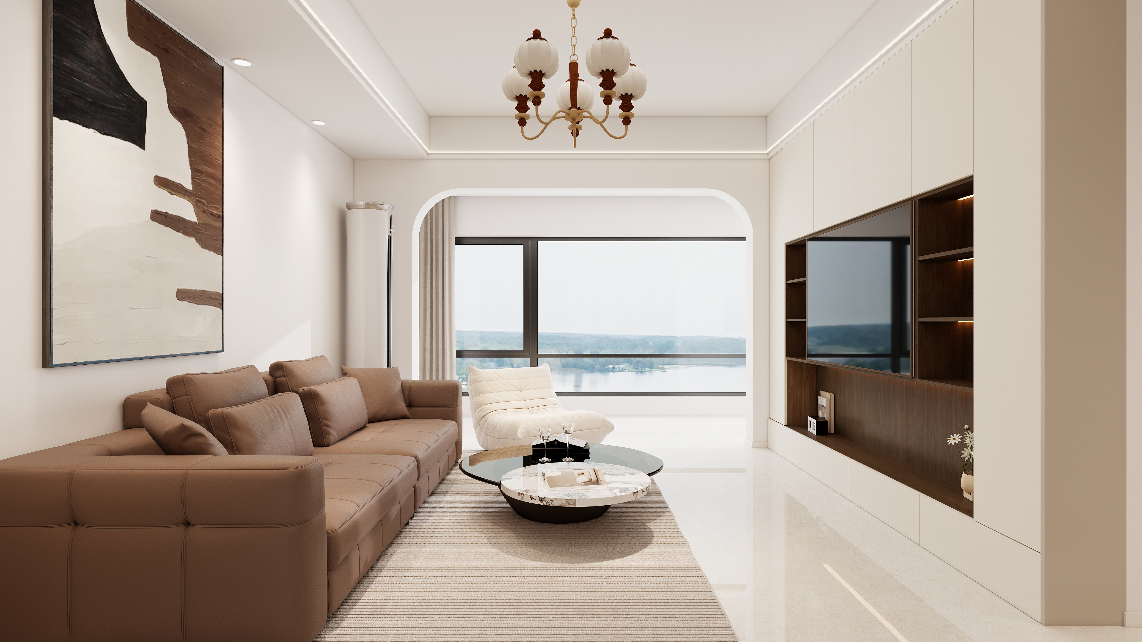 星空设计500一套-现代简约98㎡3室装修效果图