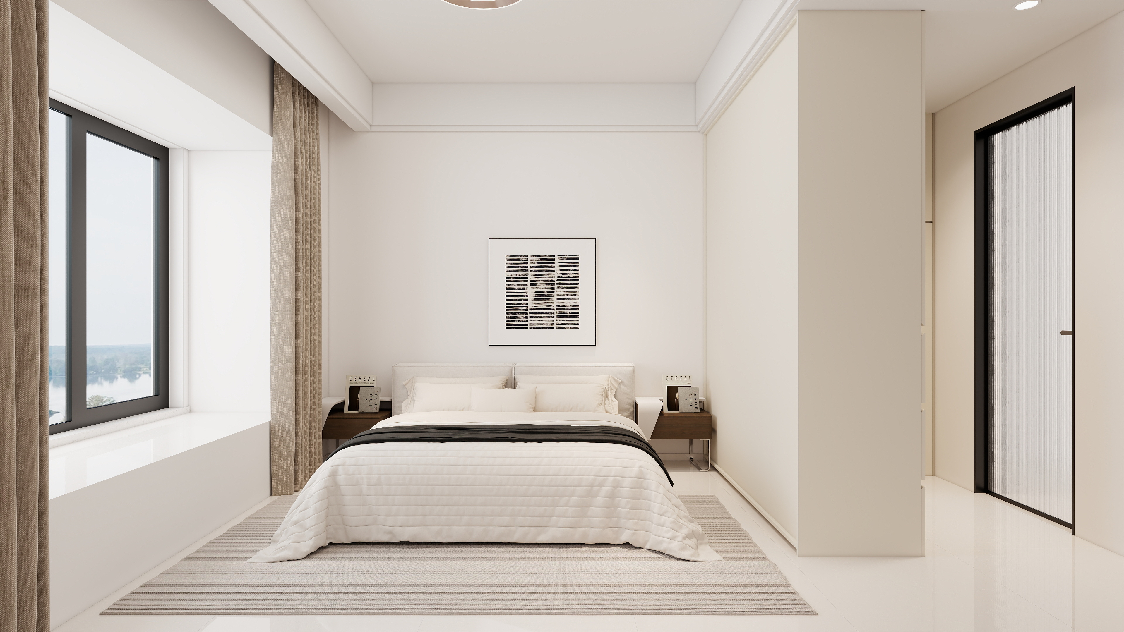 星空设计500-现代简约98㎡3室装修效果图