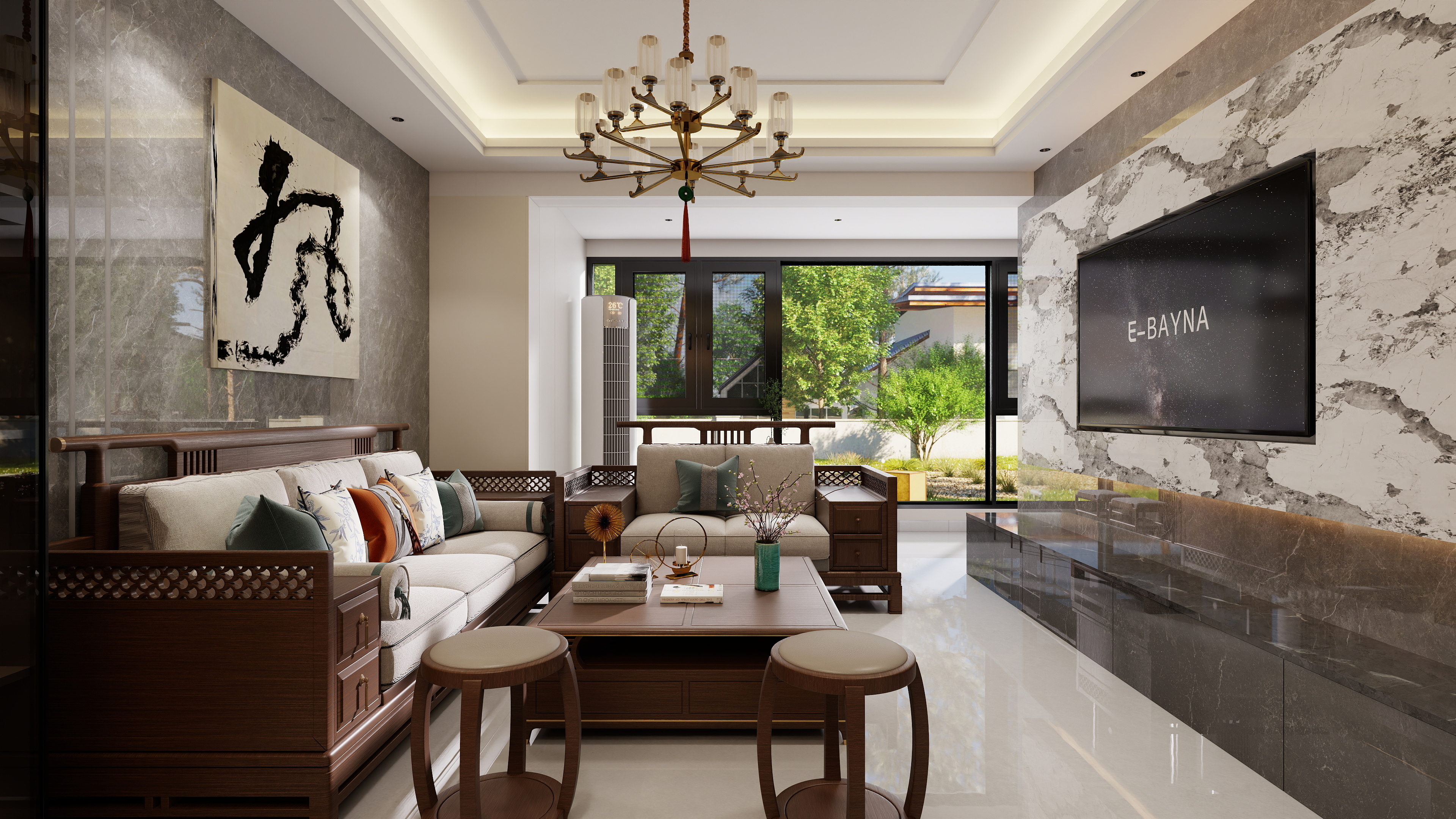 星空设计500一套-小区房现代简约109㎡3室装修效果图