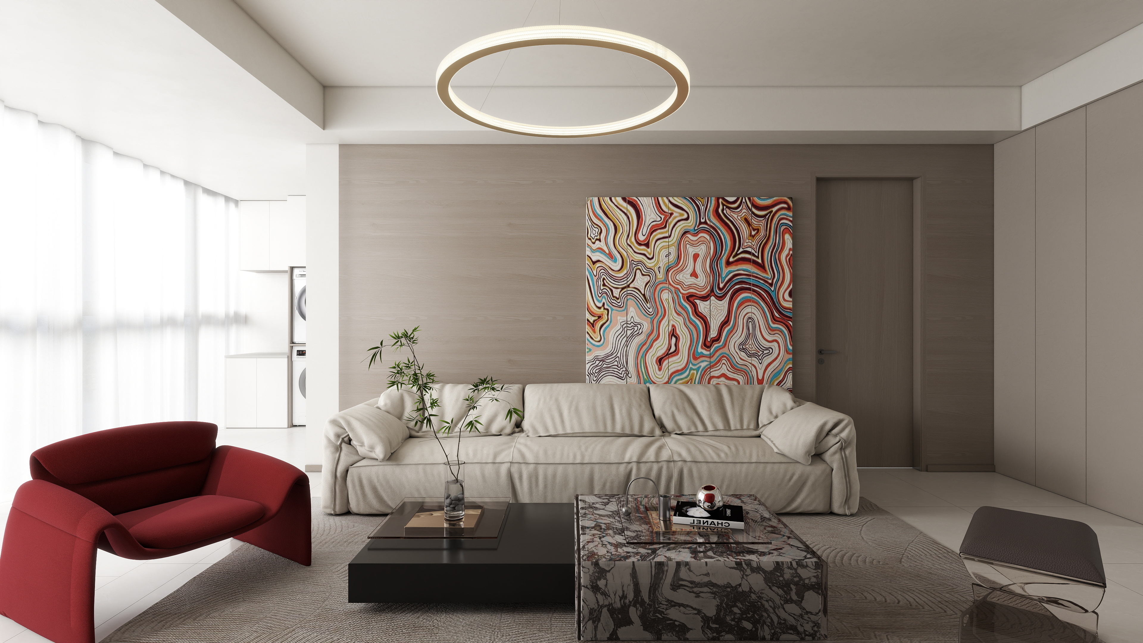 星空设计500一套-小区房现代简约116㎡3室装修效果图