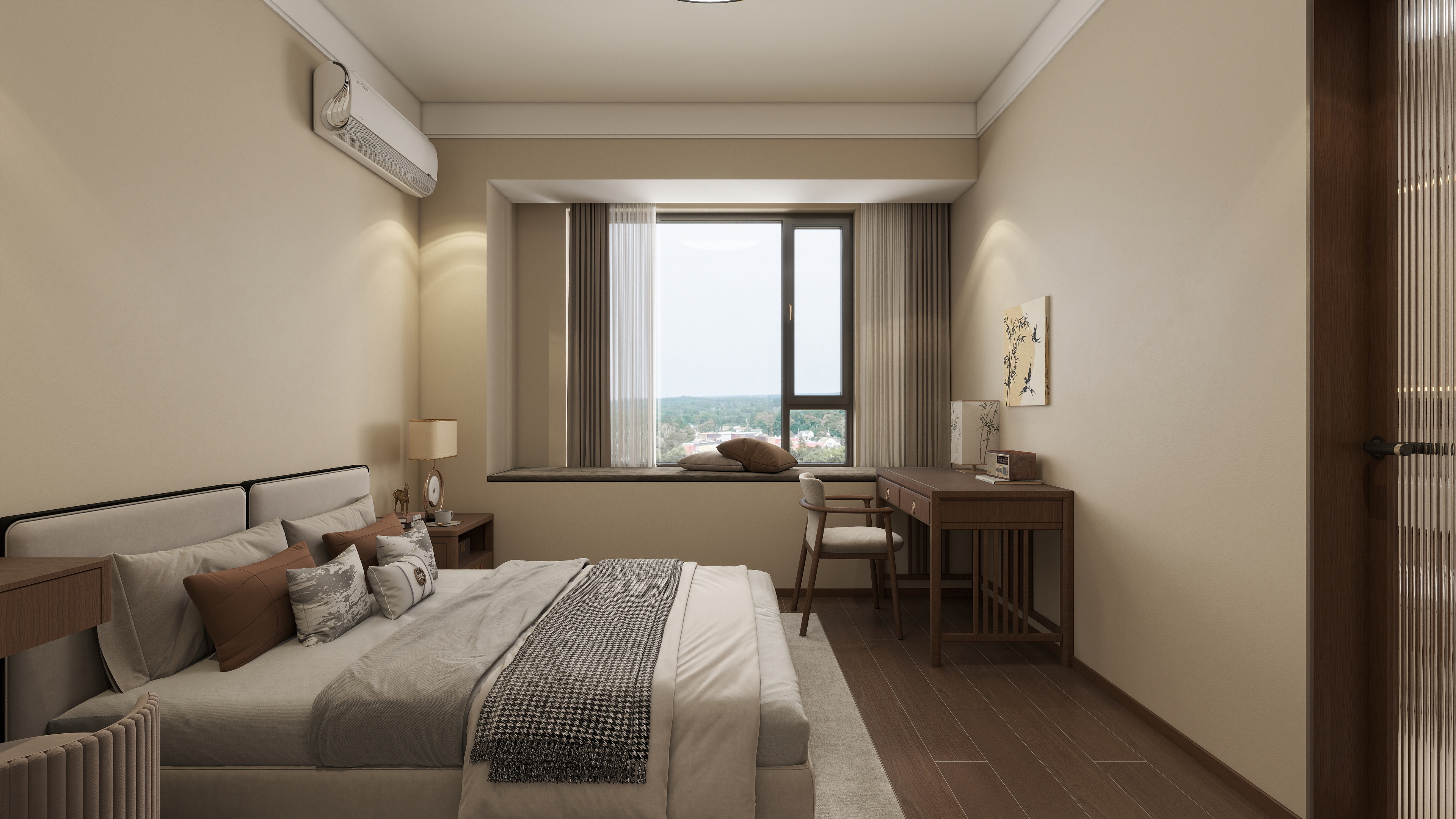 星空设计500一套-新中式143㎡5室装修效果图