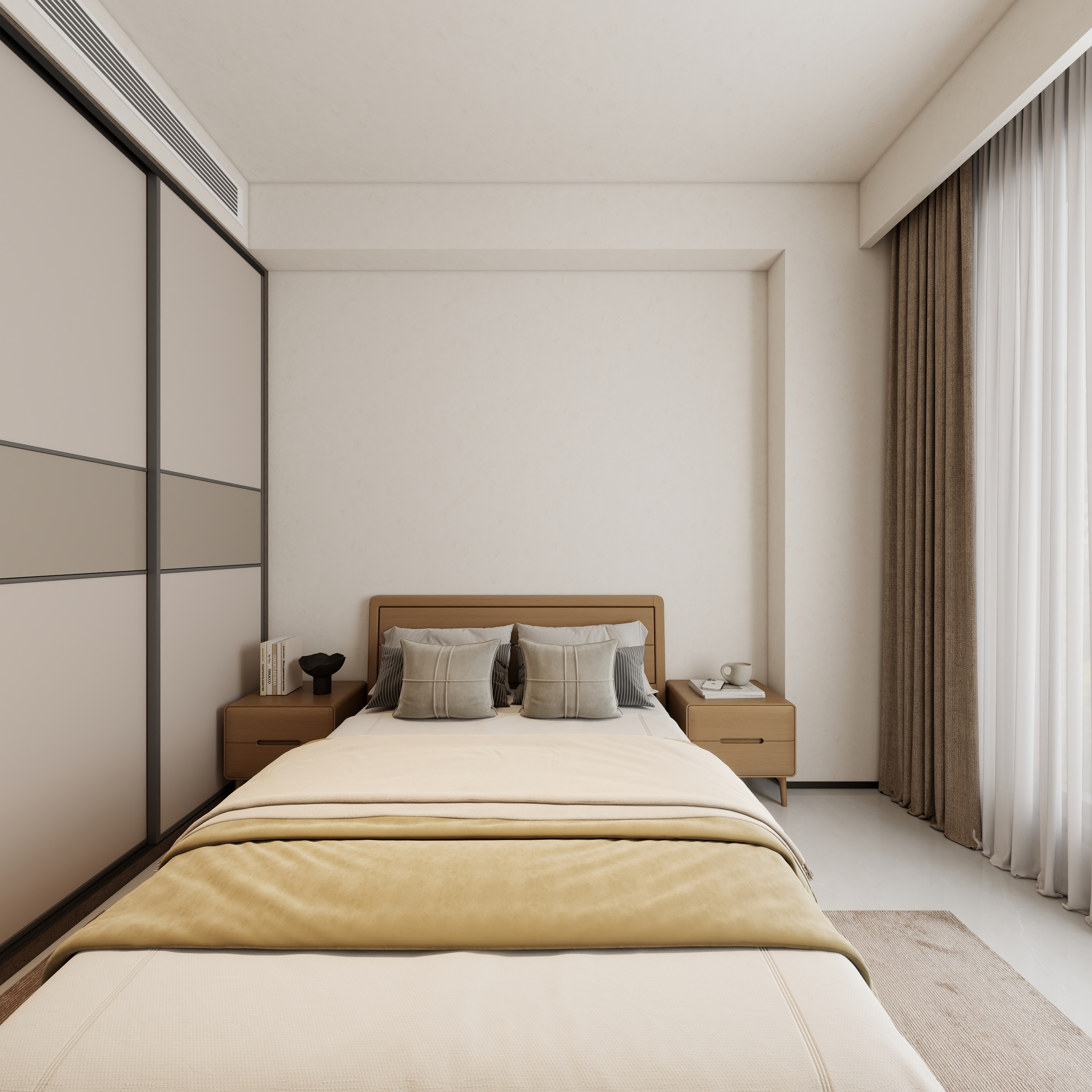 孙有权-『2025-11』136平丨现代简约四居室一层次卧三装修效果图第3张