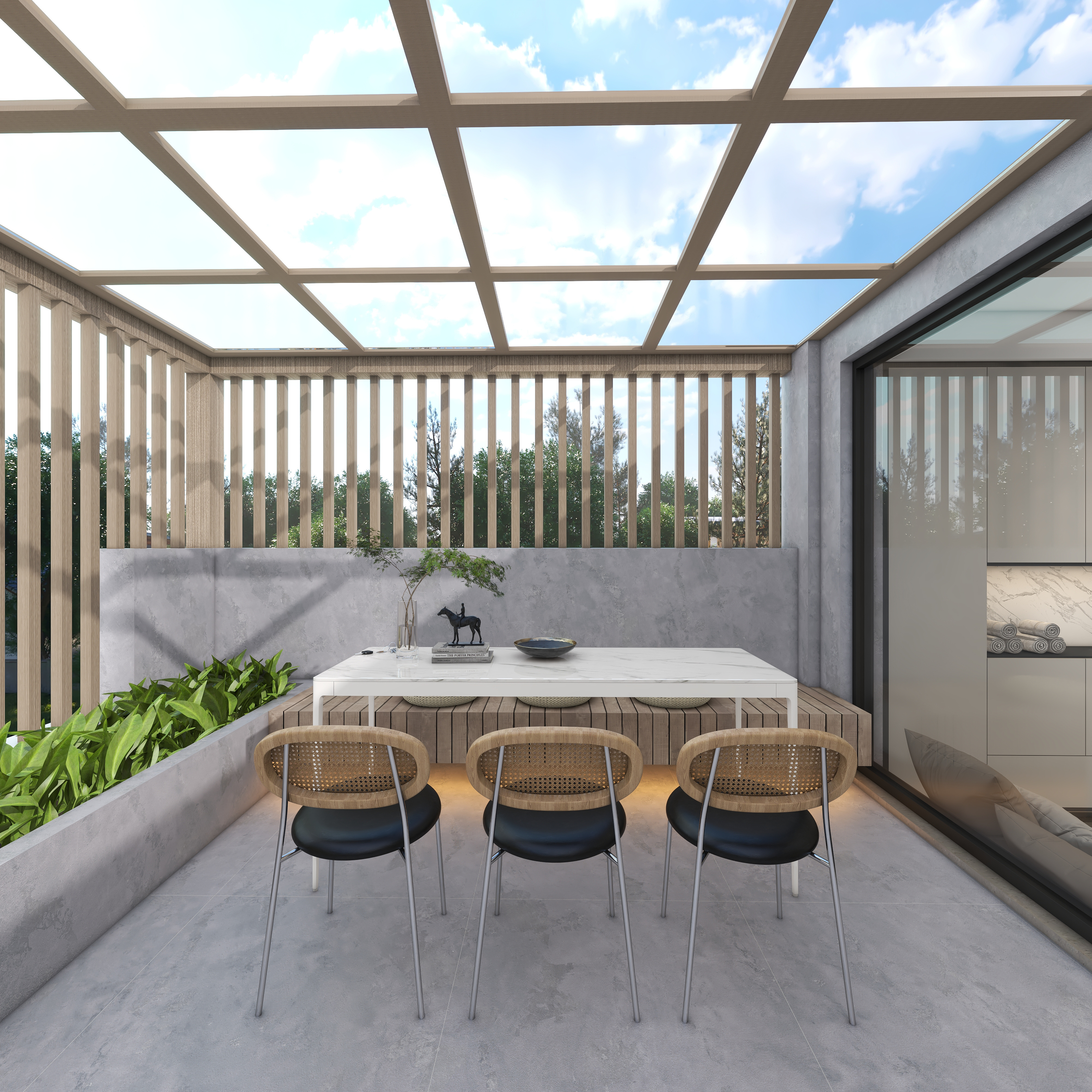 星空设计desgin-417㎡现代轻奢四层别墅四层露台装修效果图第3张