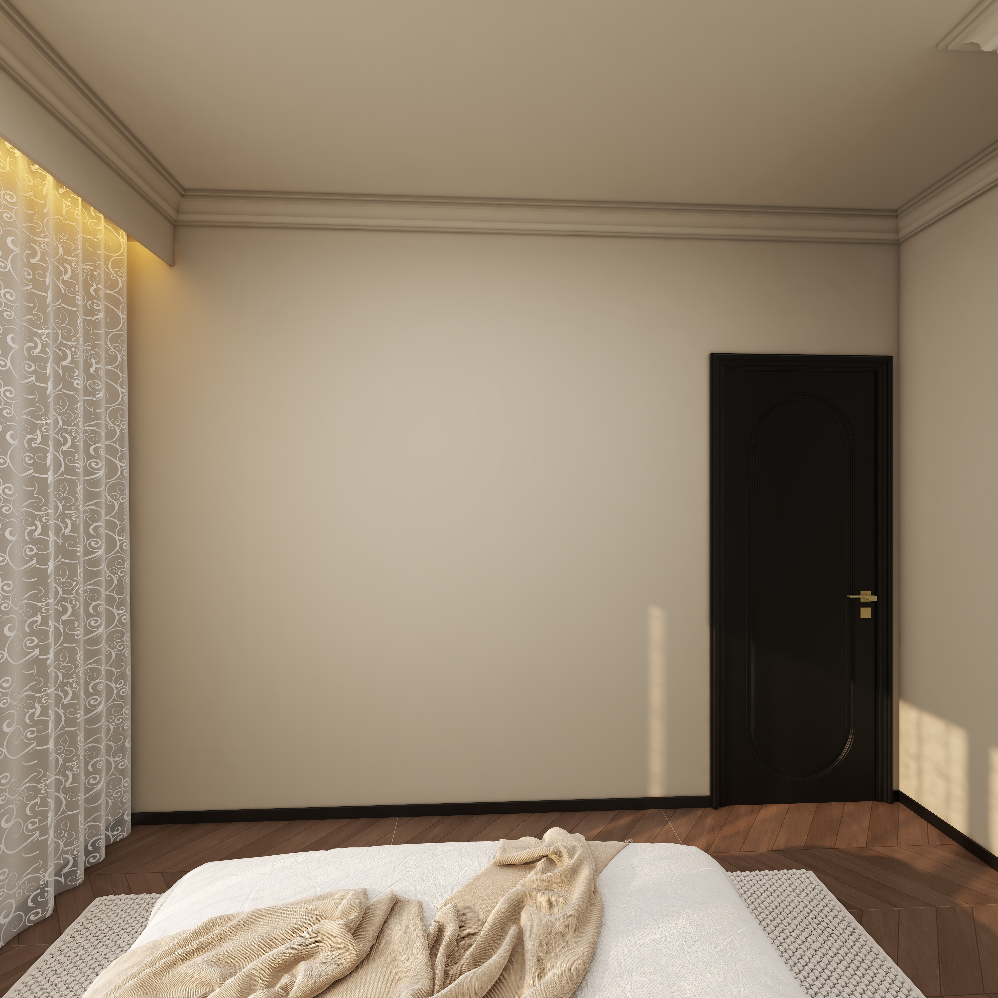 此效果图简单参考-御风8号楼64㎡2室一层主卧装修效果图第4张