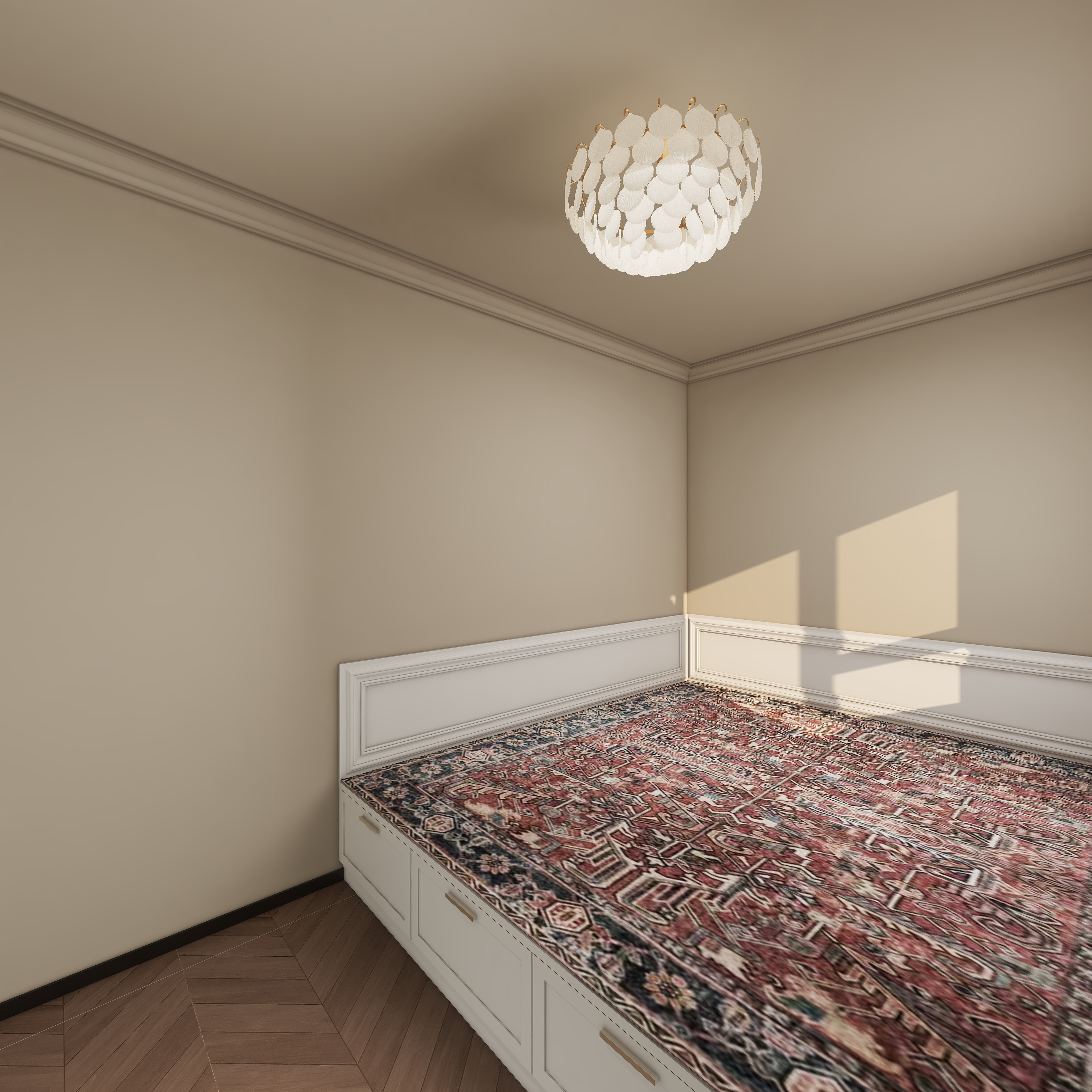 此效果图简单参考-御风8号楼64㎡2室一层主卧装修效果图第4张