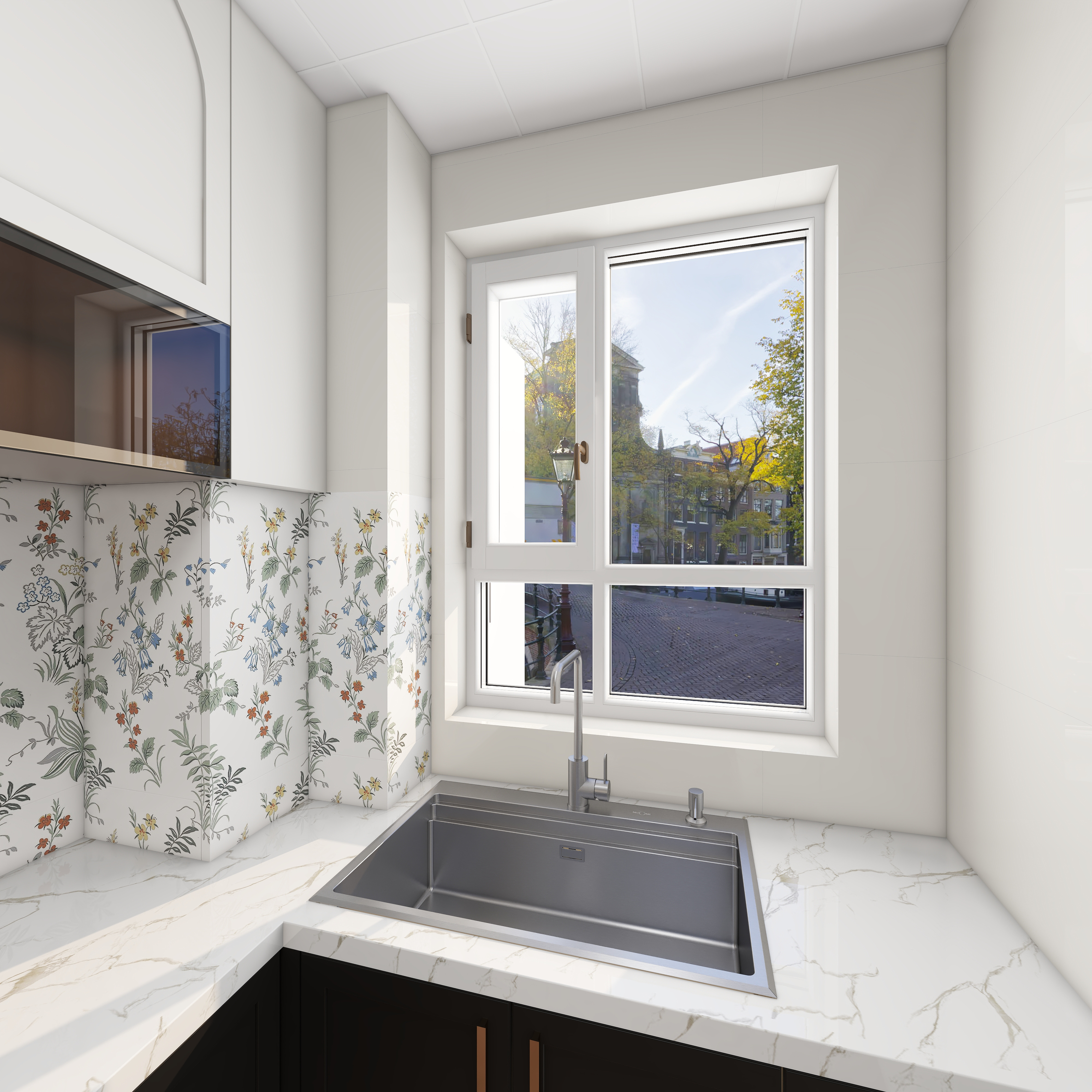 此效果图简单参考-御风8号楼64㎡2室一层厨房装修效果图第3张