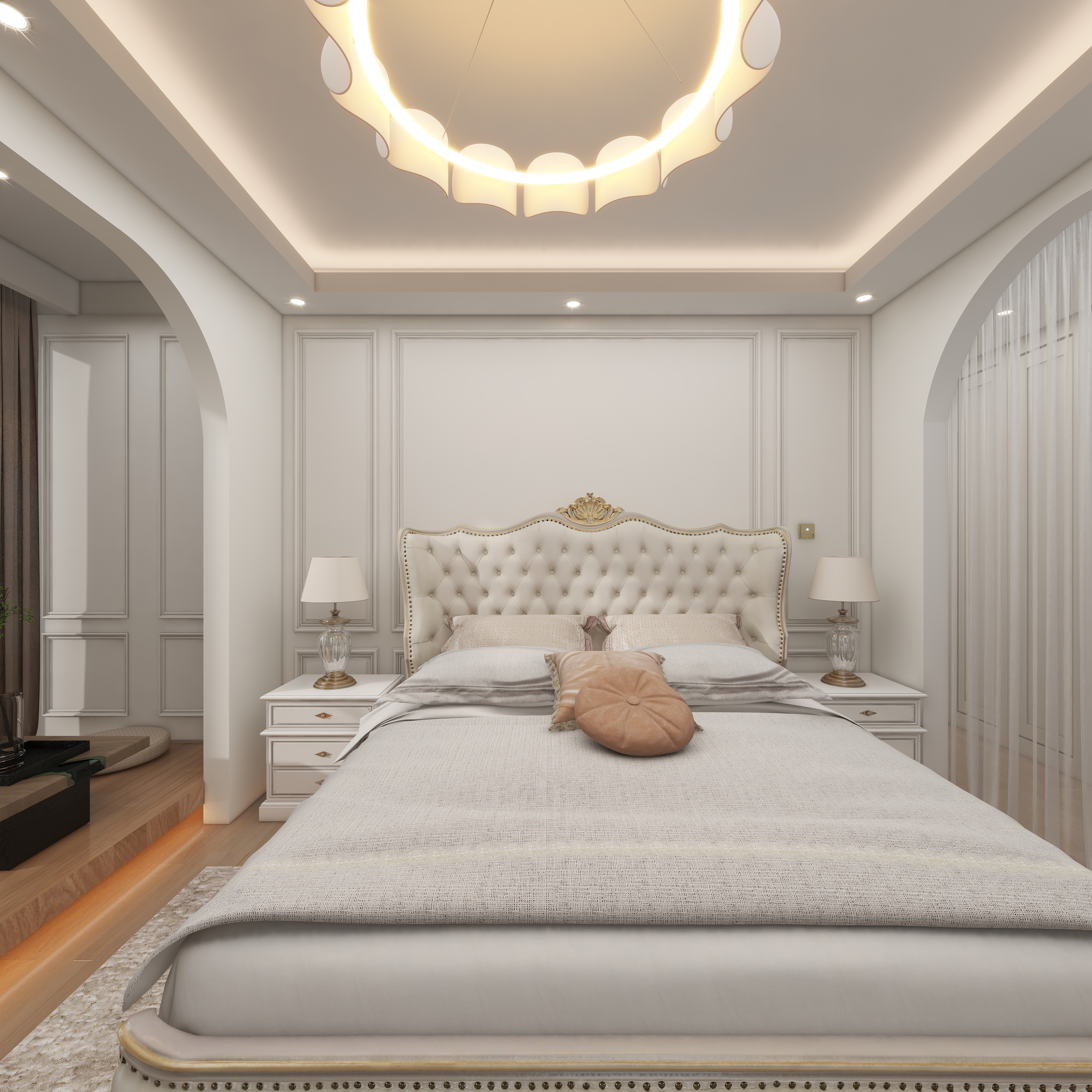 星空设计desgin-简美141㎡3室一层主卧装修效果图第3张