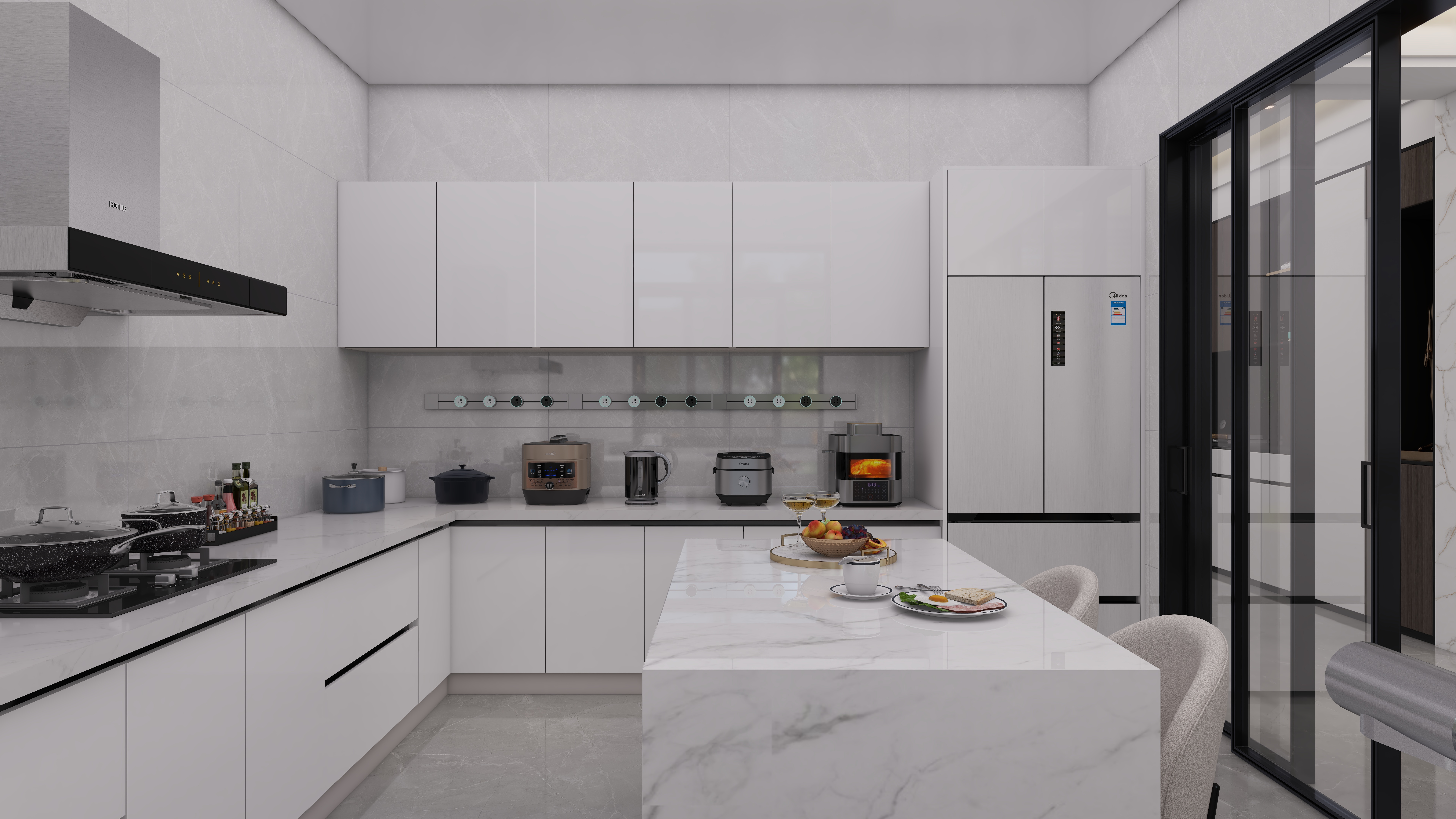 少年已不年少了-600㎡别墅7室一层厨房装修效果图第2张