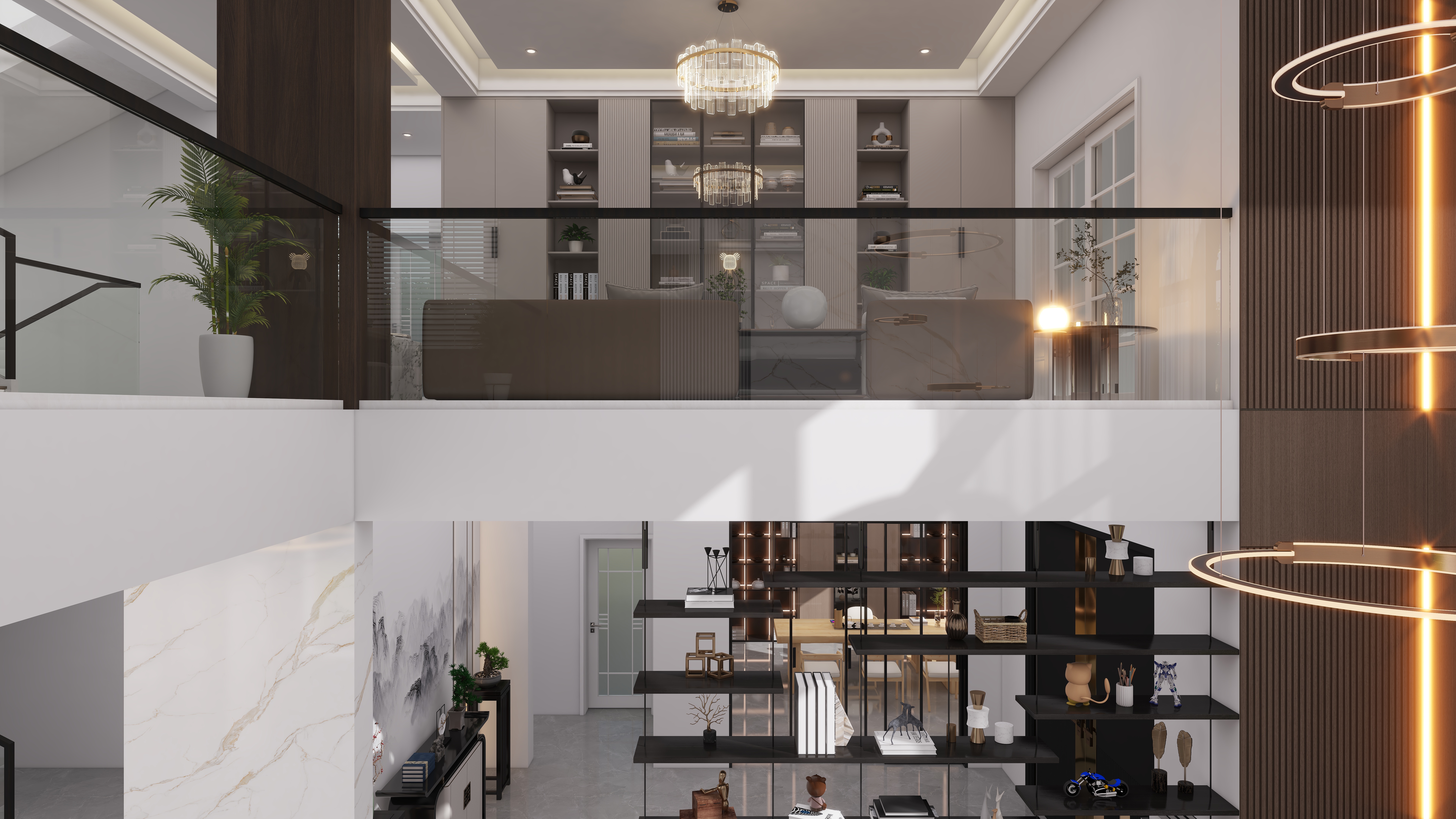 少年已不年少了-600㎡别墅7室二层起居室装修效果图第3张