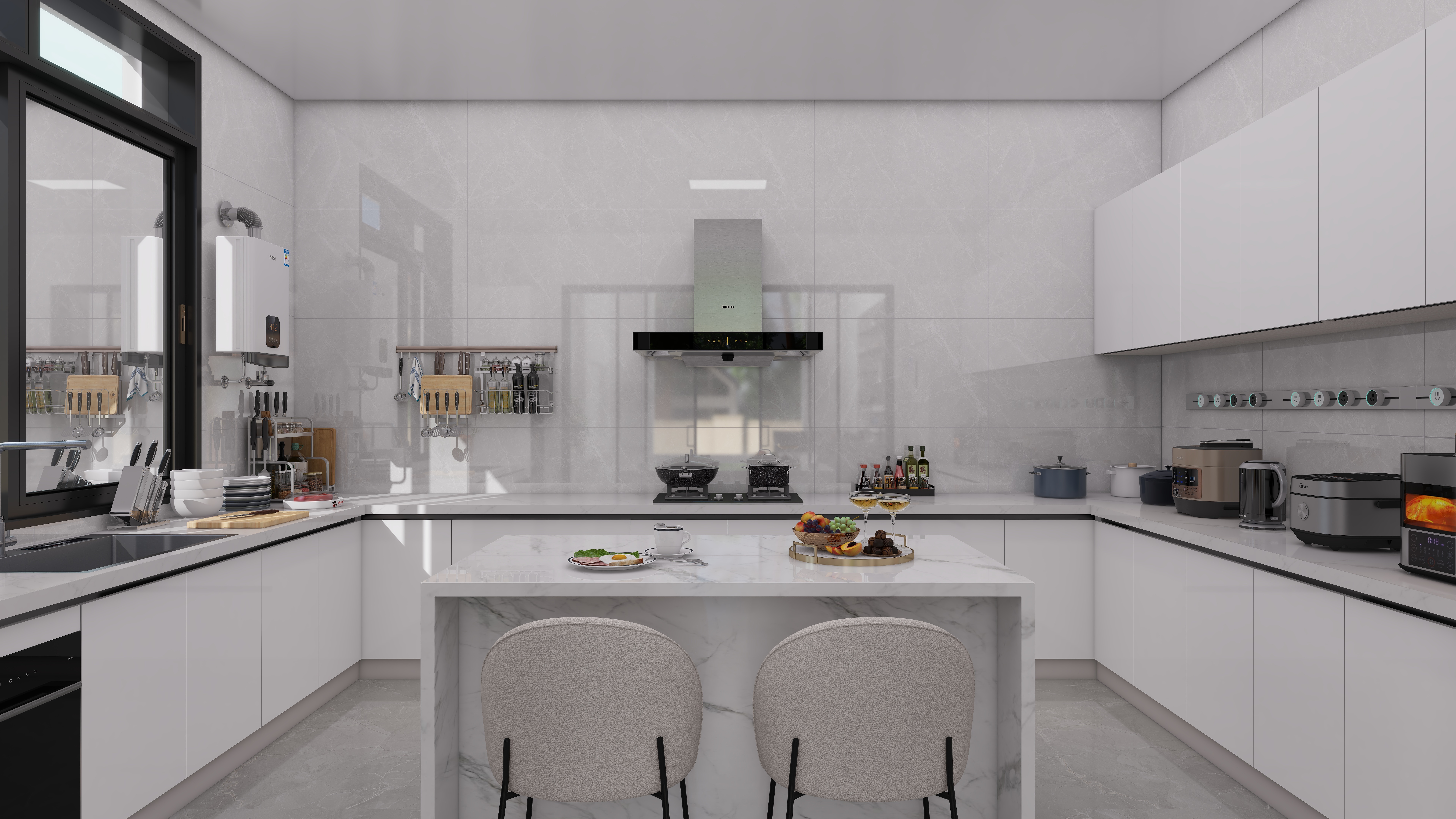 少年已不年少了-600㎡别墅7室一层厨房装修效果图第3张