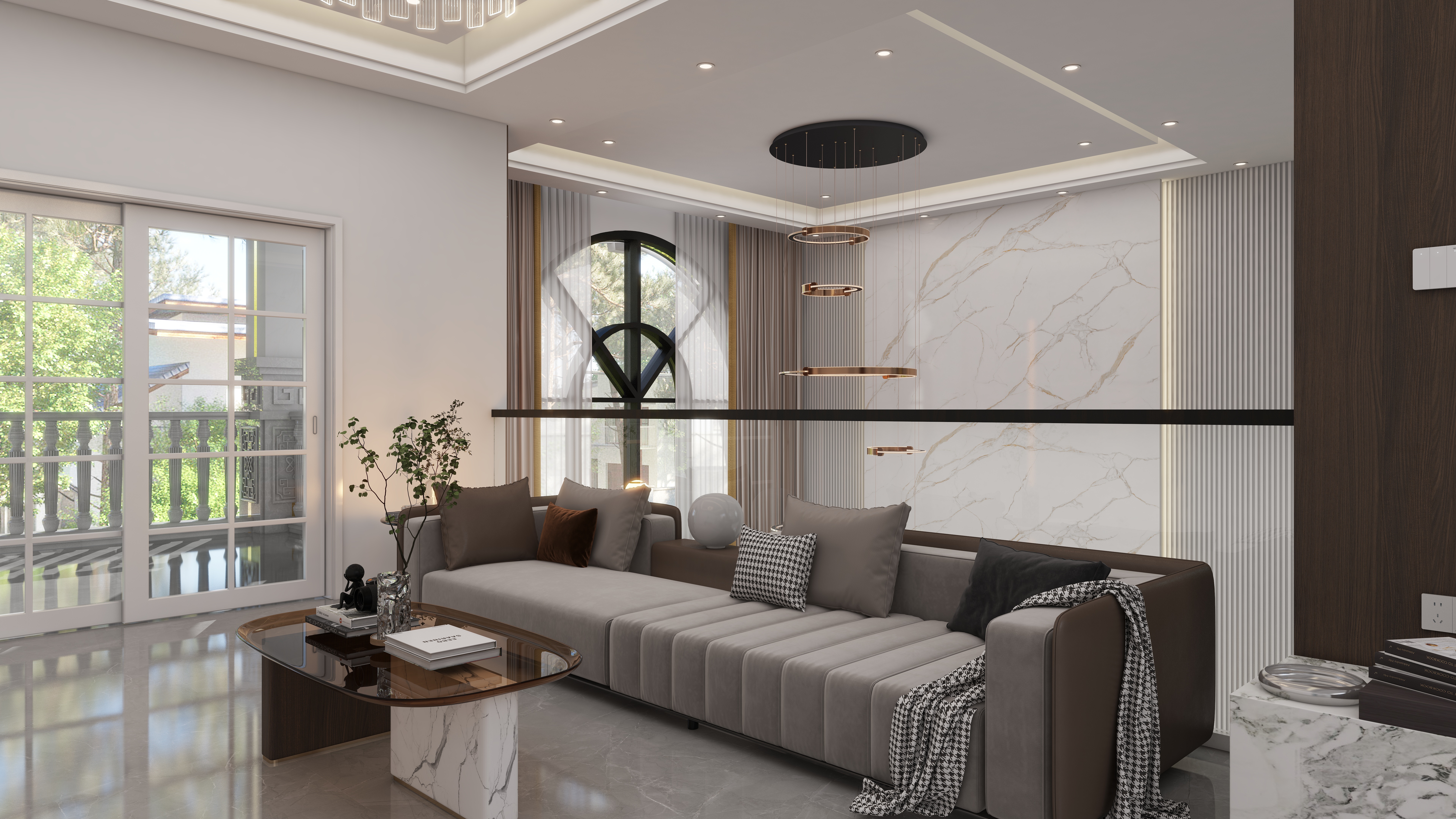 少年已不年少了-600㎡别墅7室二层起居室装修效果图第2张