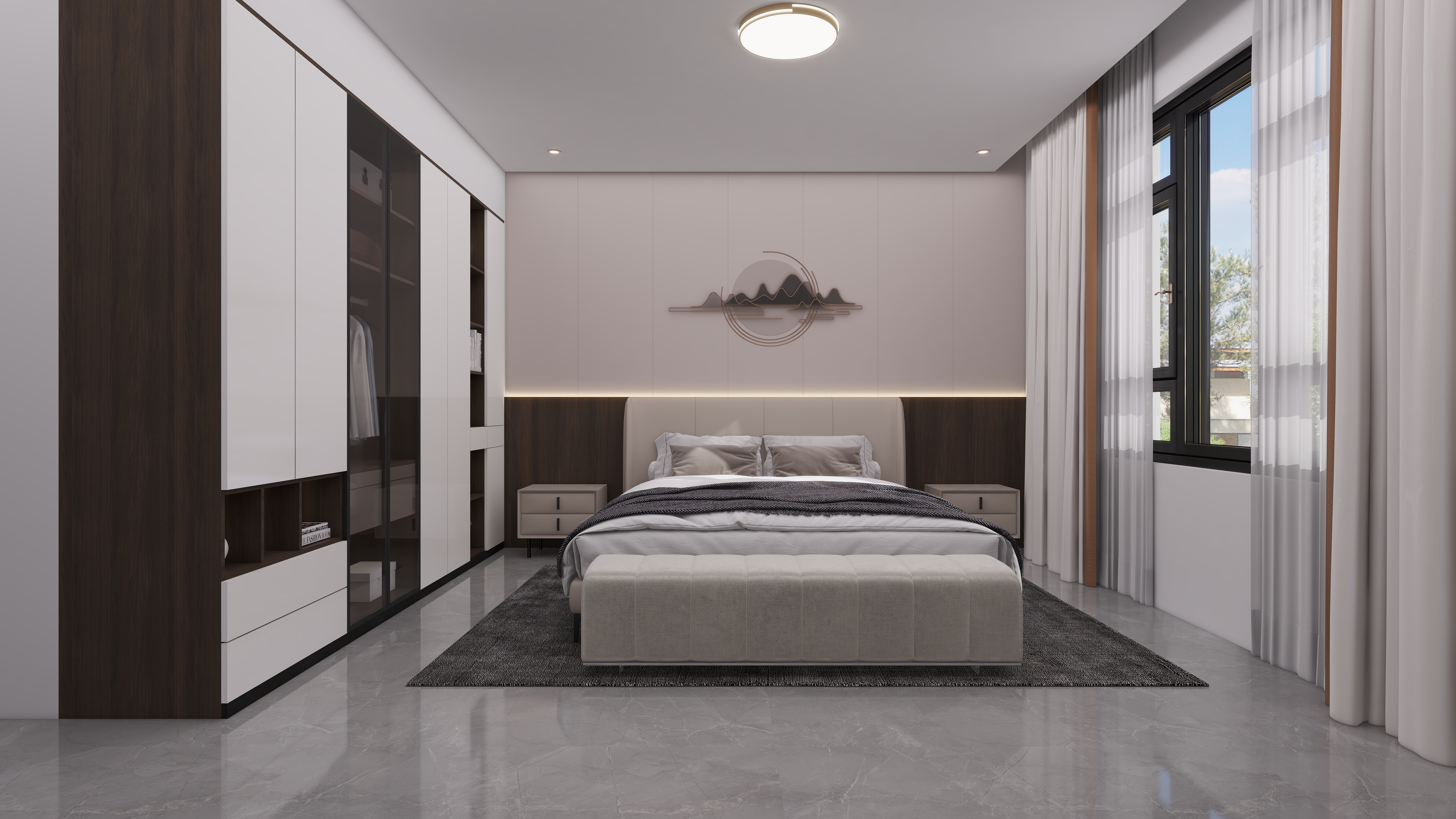 少年已不年少了-600㎡别墅7室二层主卧装修效果图第2张