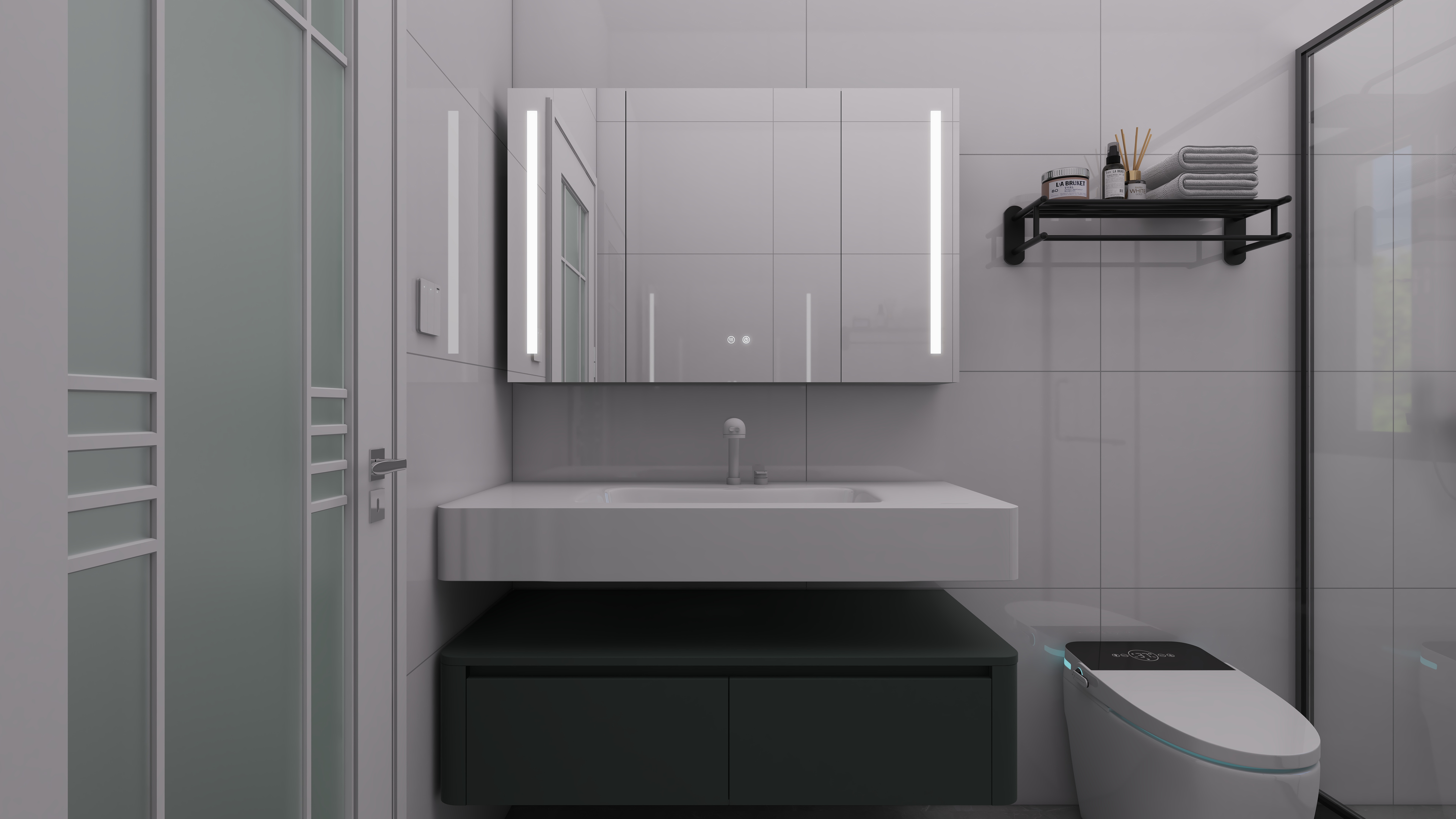 少年已不年少了-600㎡别墅7室二层主卫装修效果图第1张