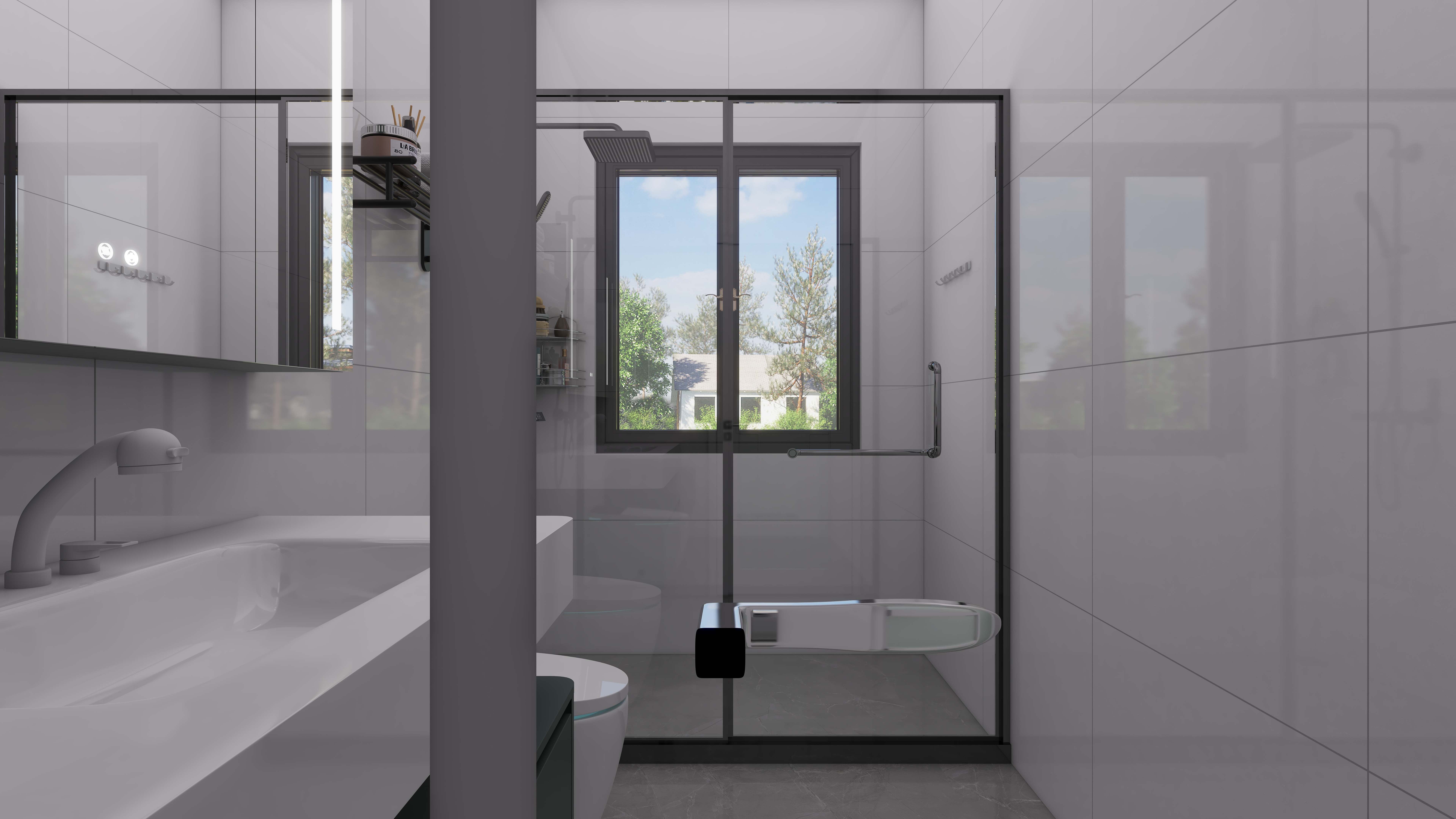 少年已不年少了-600㎡别墅7室二层主卫装修效果图第2张