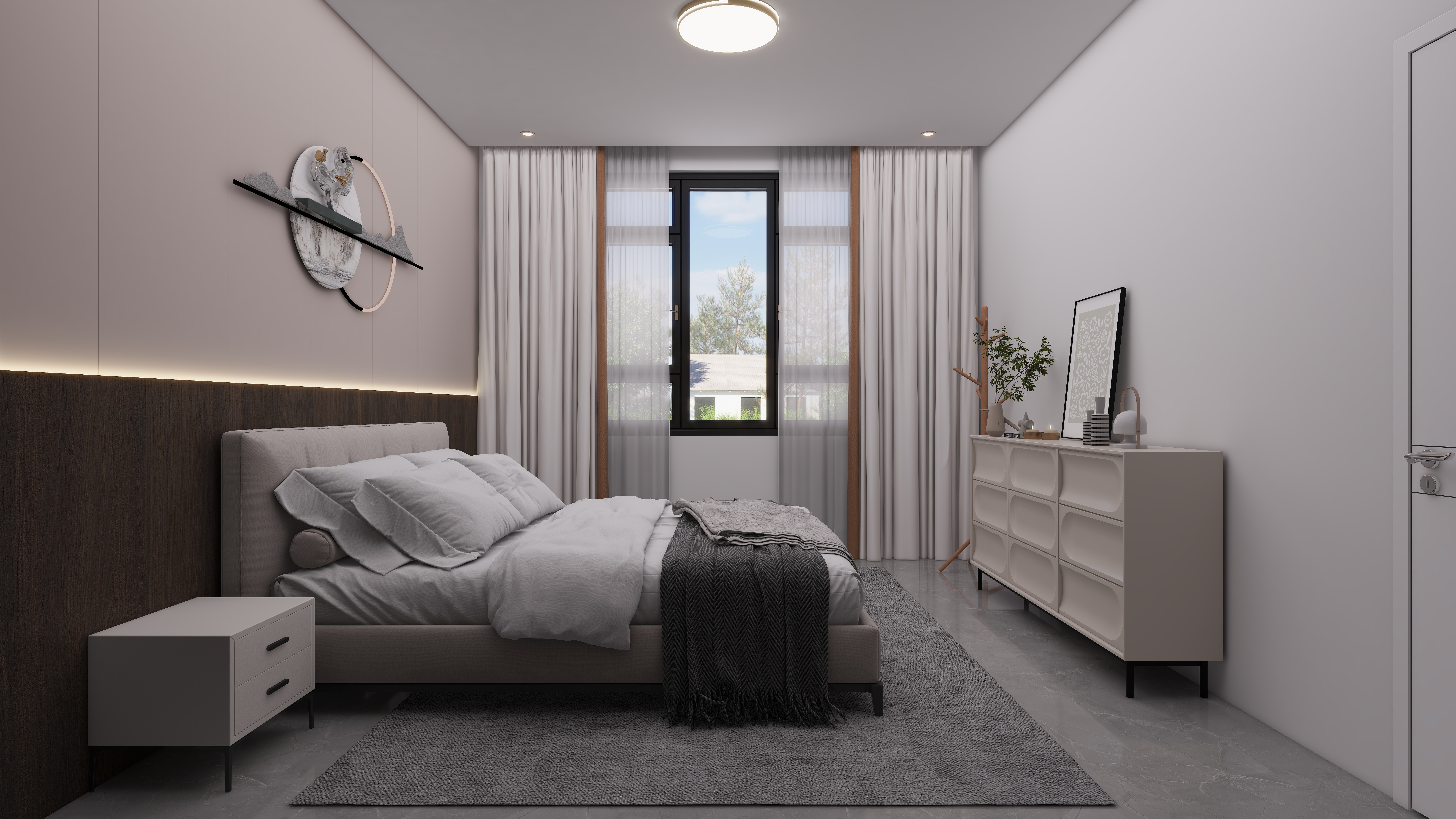 少年已不年少了-600㎡别墅7室二层次卧装修效果图第3张