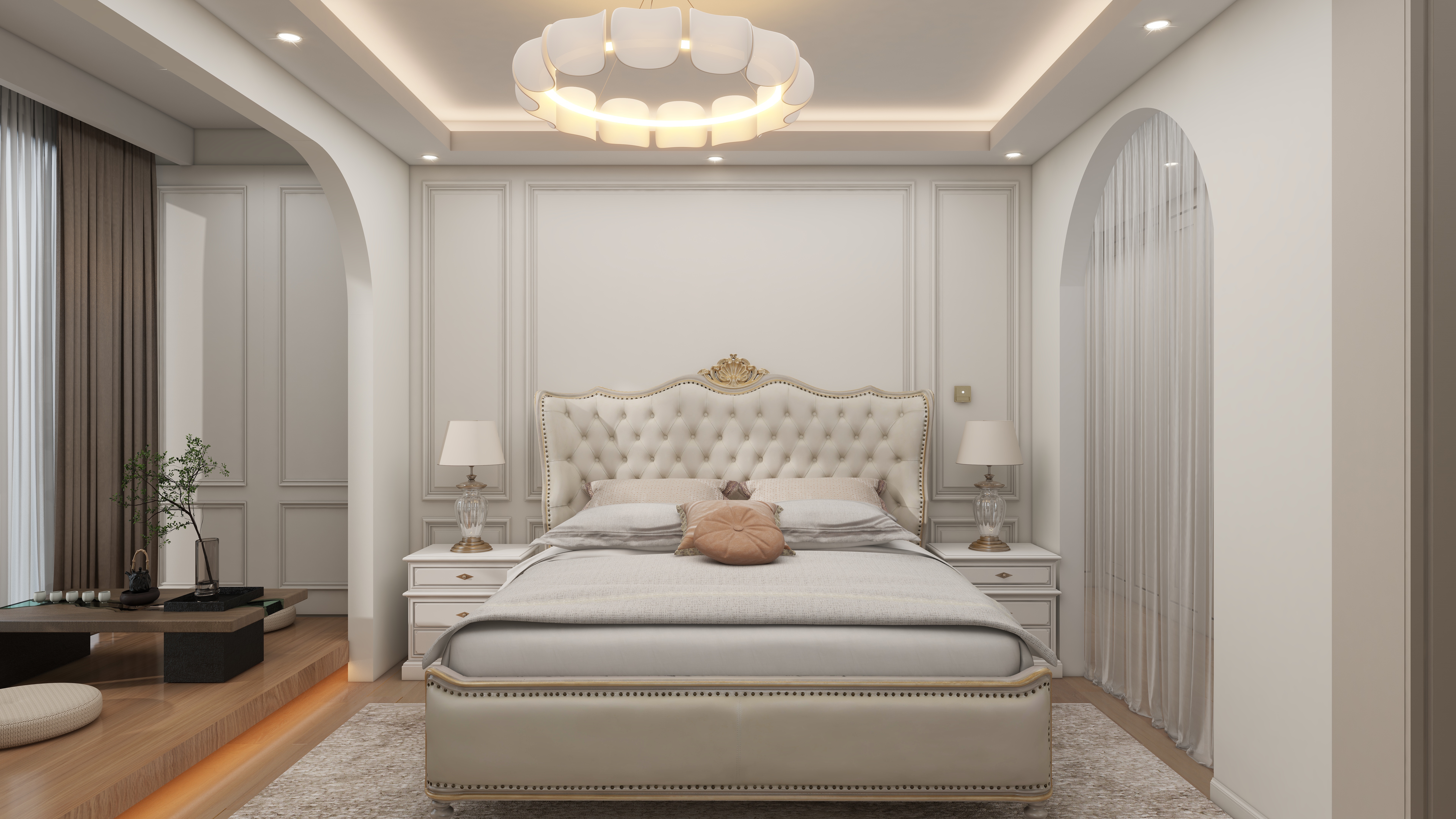 星空设计desgin-简美141㎡3室一层主卧装修效果图第2张