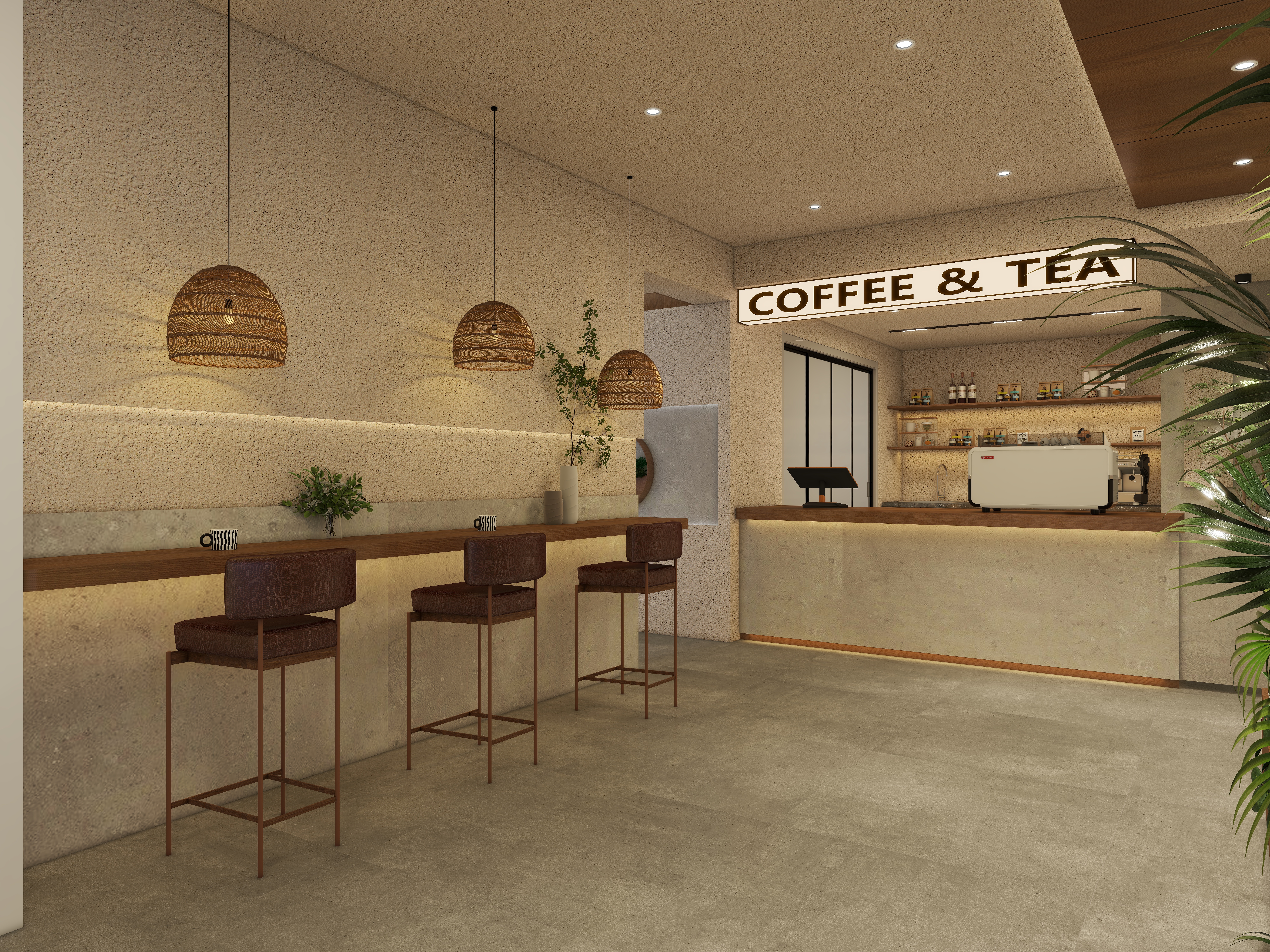 PK空间設記-佛山104房改造氛围感咖啡店一层客餐厅装修效果图第2张