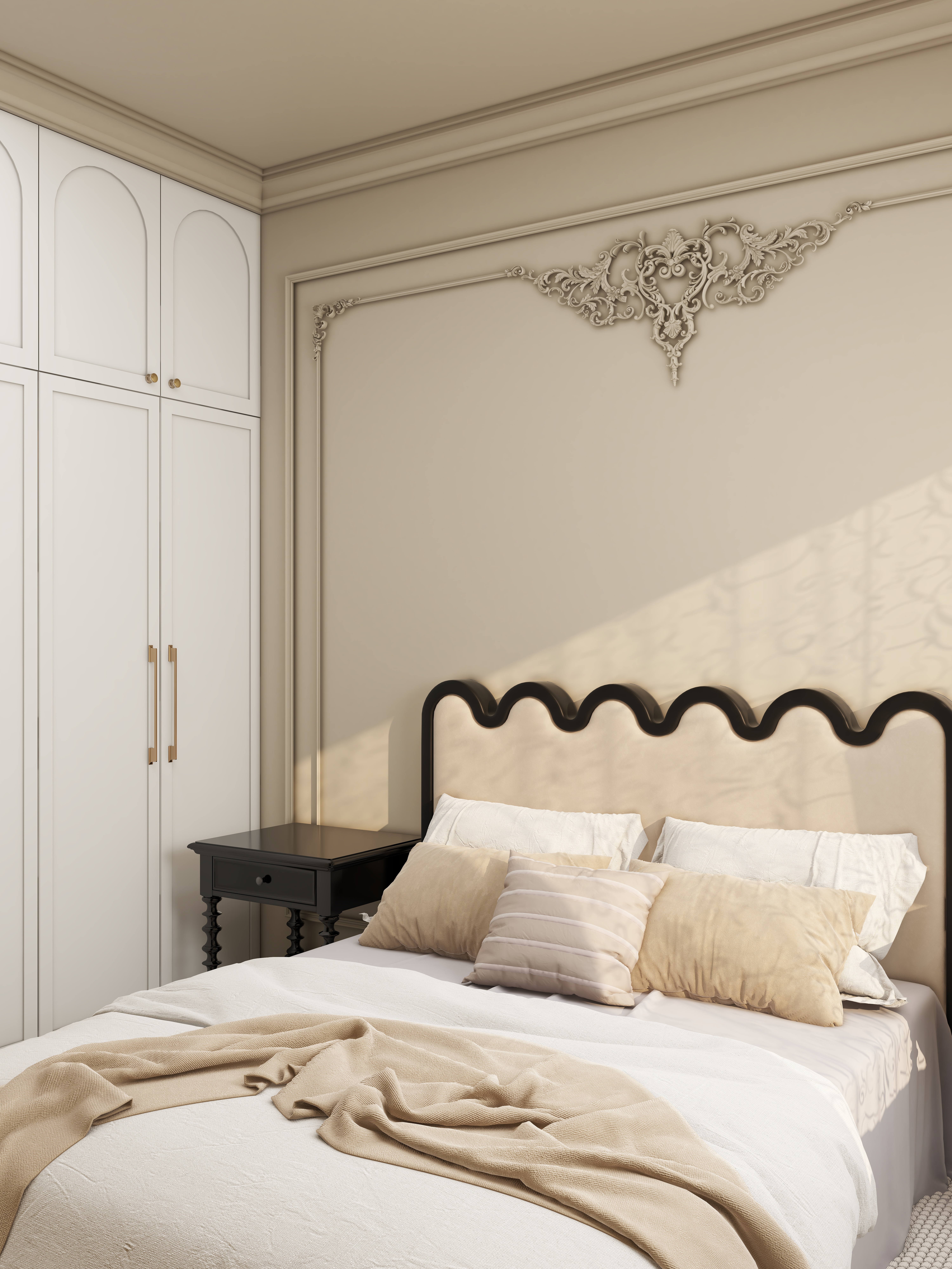 此效果图简单参考-御风8号楼64㎡2室一层主卧装修效果图第1张