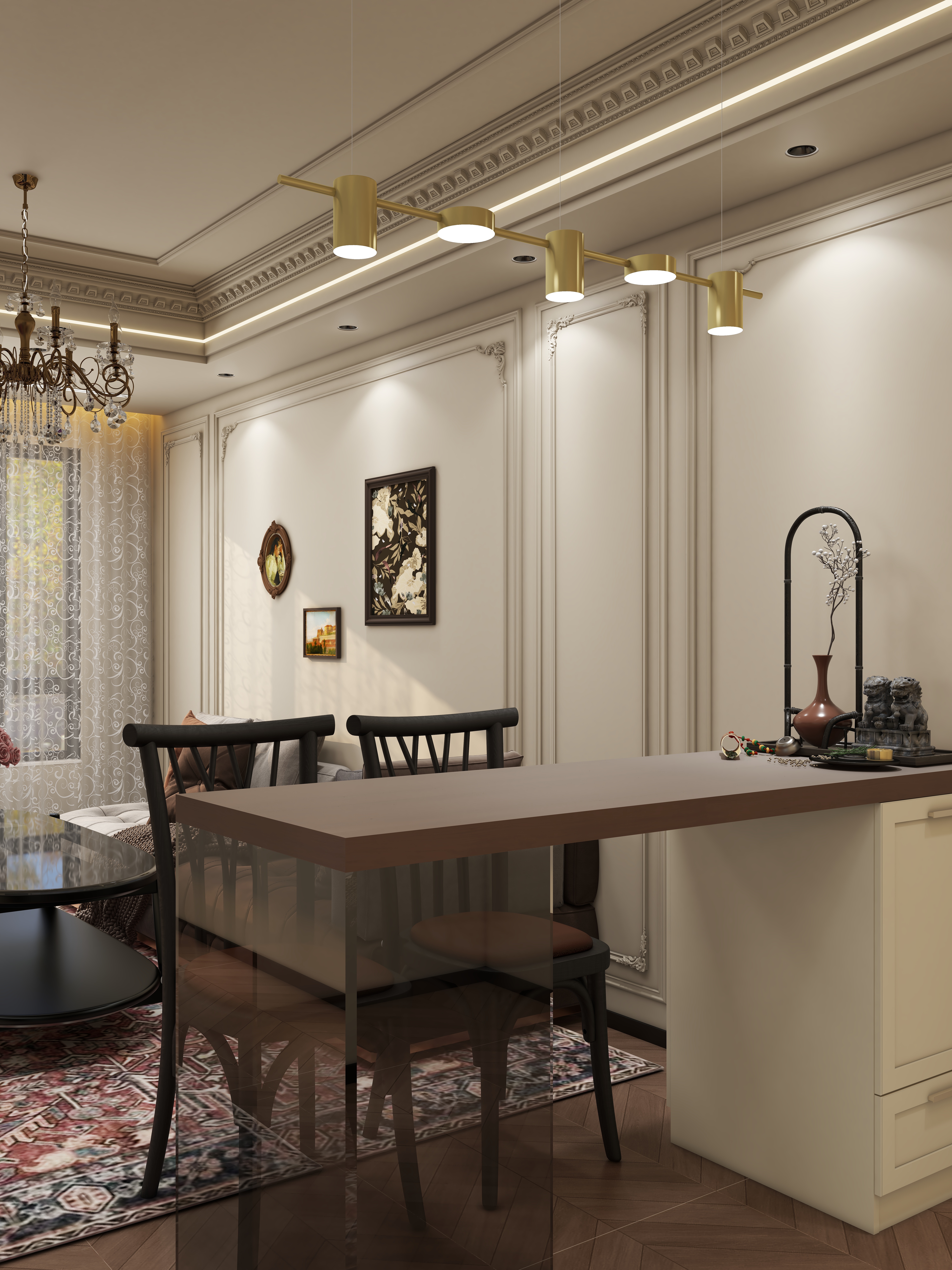 此效果图简单参考-御风8号楼64㎡2室一层客厅装修效果图第2张